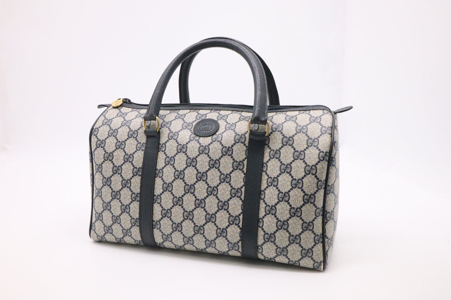 Gucci Boston Bag In Supreme Canvas Blue Travel Bag