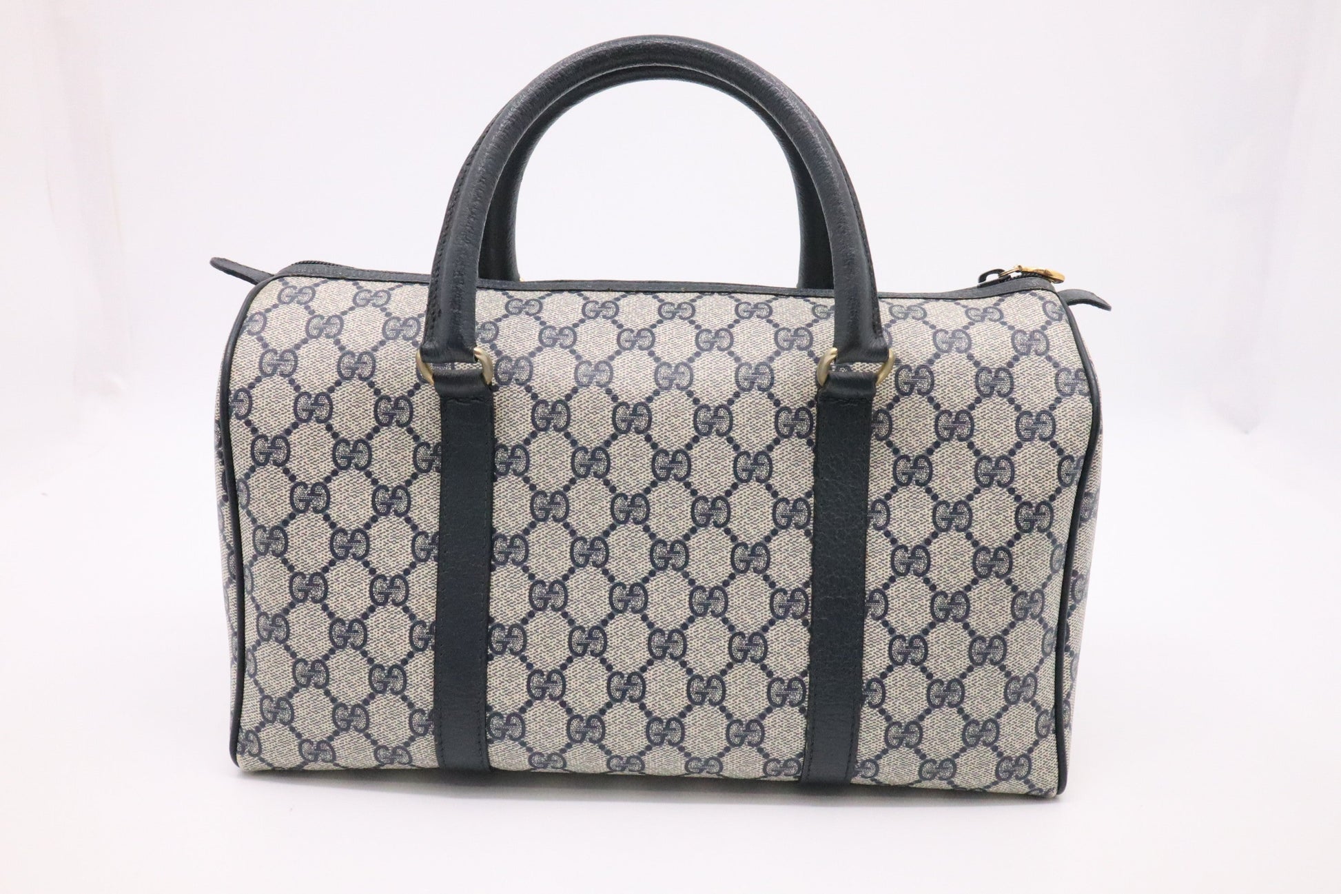 Gucci Boston Bag In Supreme Canvas Blue Travel Bag
