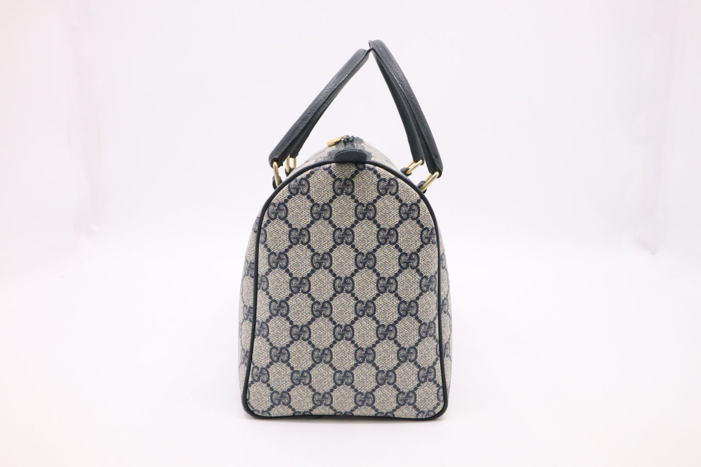 Gucci Boston Bag In Supreme Canvas Blue Travel Bag