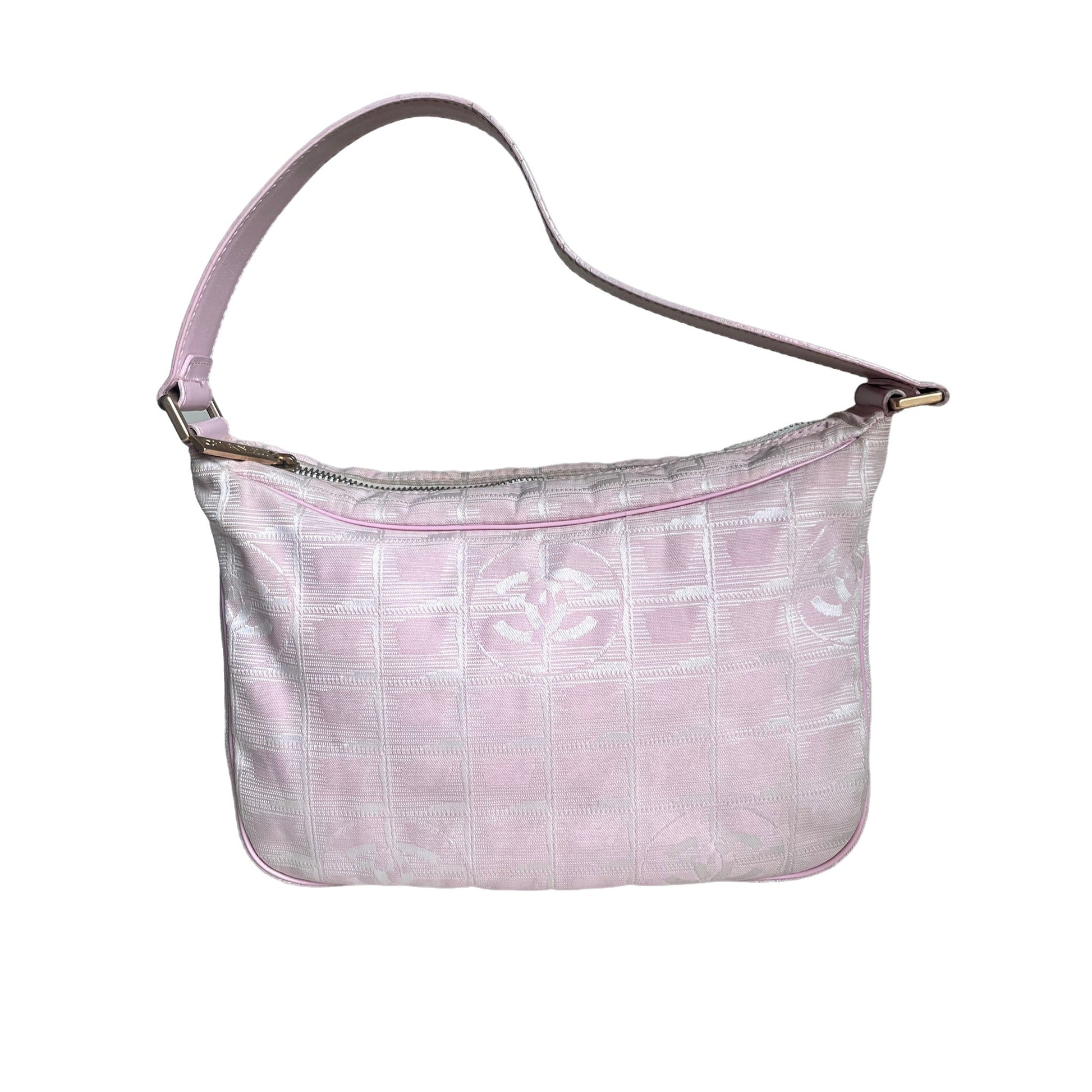 Chanel Ice Cube - Hobo Pink Canvas Shoulder Bag
