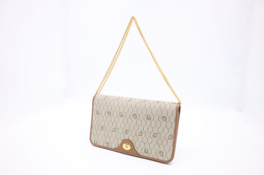 Dior Shoulder Bag In Honeycomb Canvas Beige