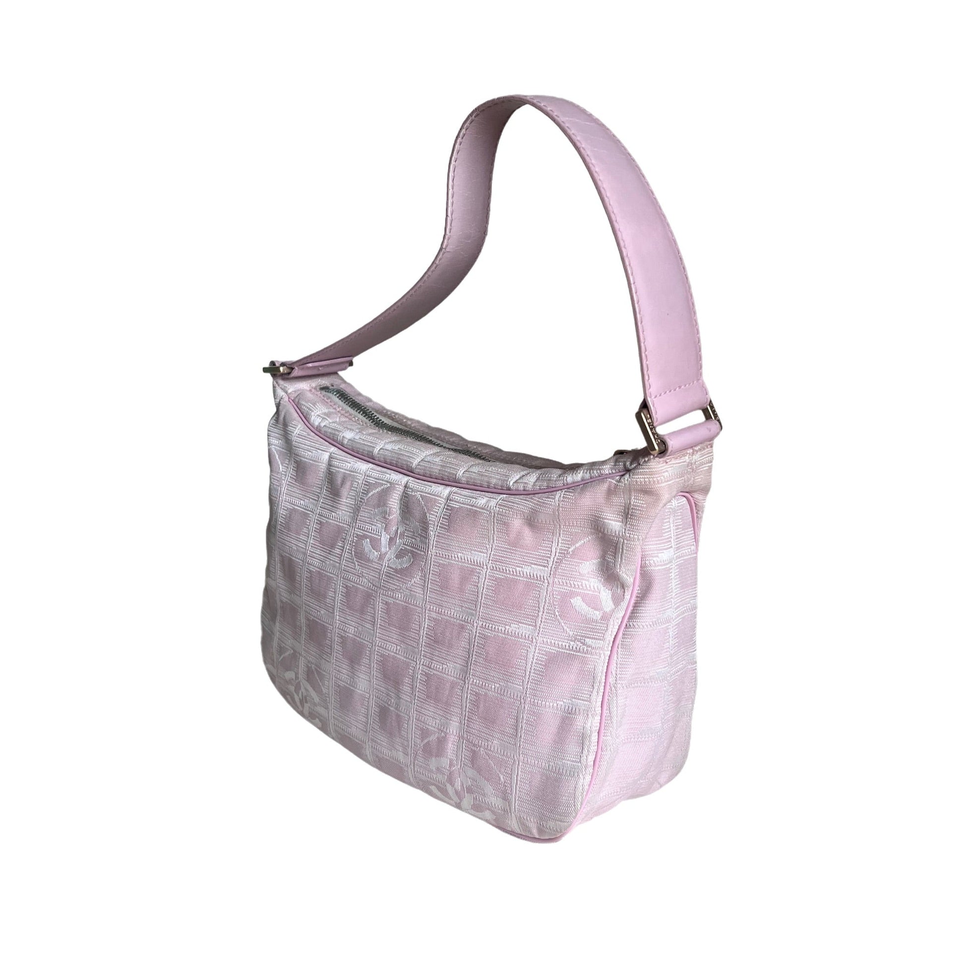 Chanel Ice Cube - Hobo Pink Canvas Shoulder Bag