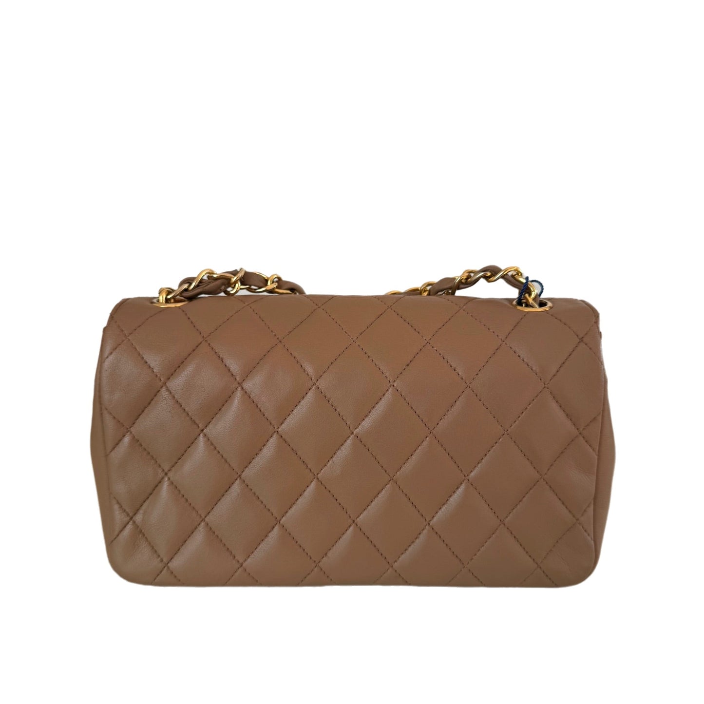 Chanel Classic Flap Lambskin Adjustable -tone Gold Beige Leather Mini Bag
