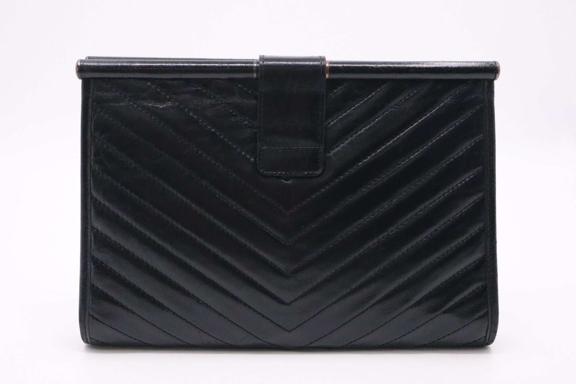 YSL Saint Laurent Clutch In Leather Black Clutch Bag Black Leather 5