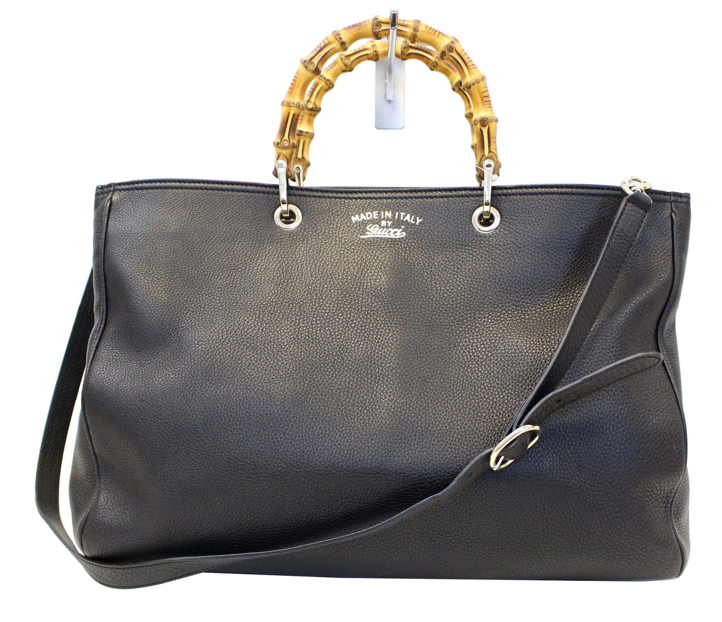 Gucci Bamboo Shopper Tote Bag Leather Black
