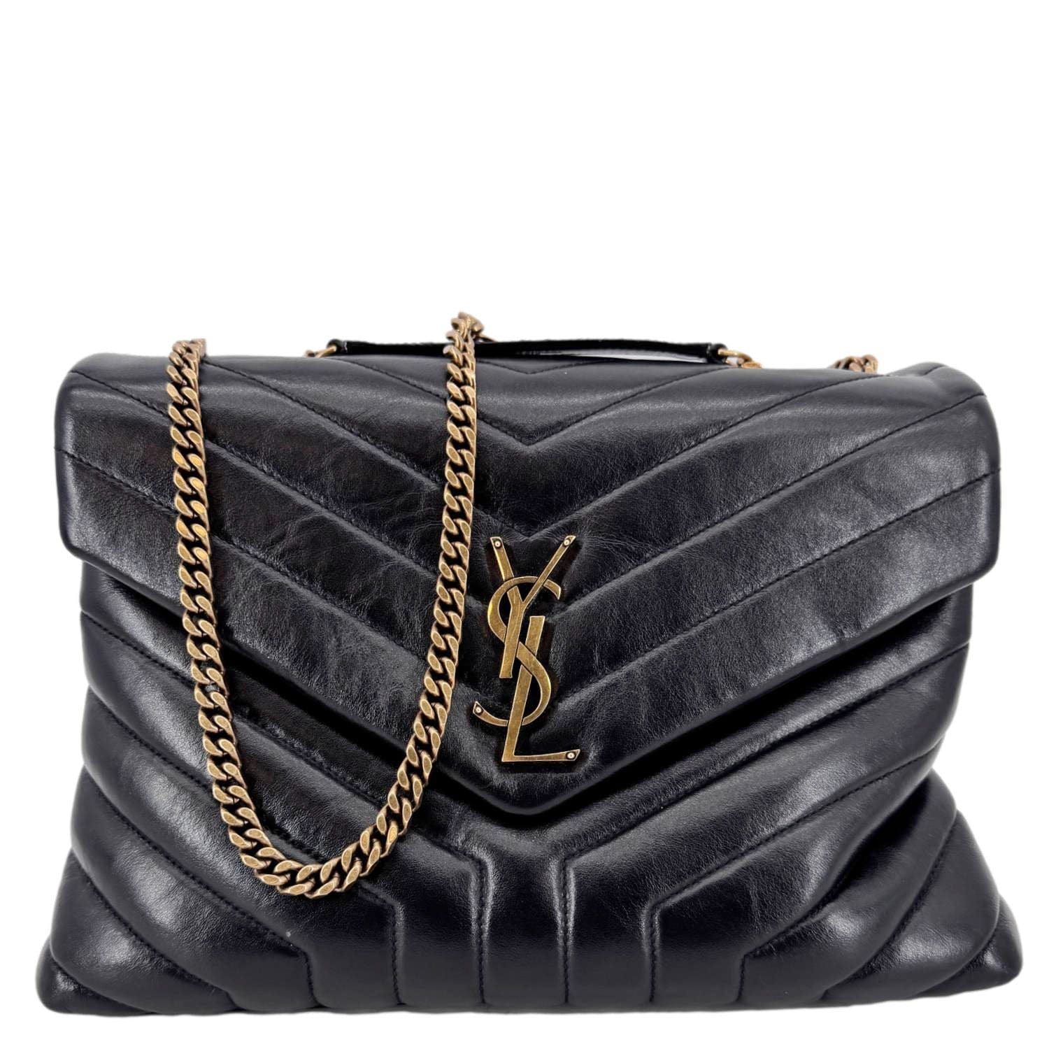 YSL Saint Laurent Yves Loulou Shoulder Bag Leather Matelasse Black Loulou Large 2