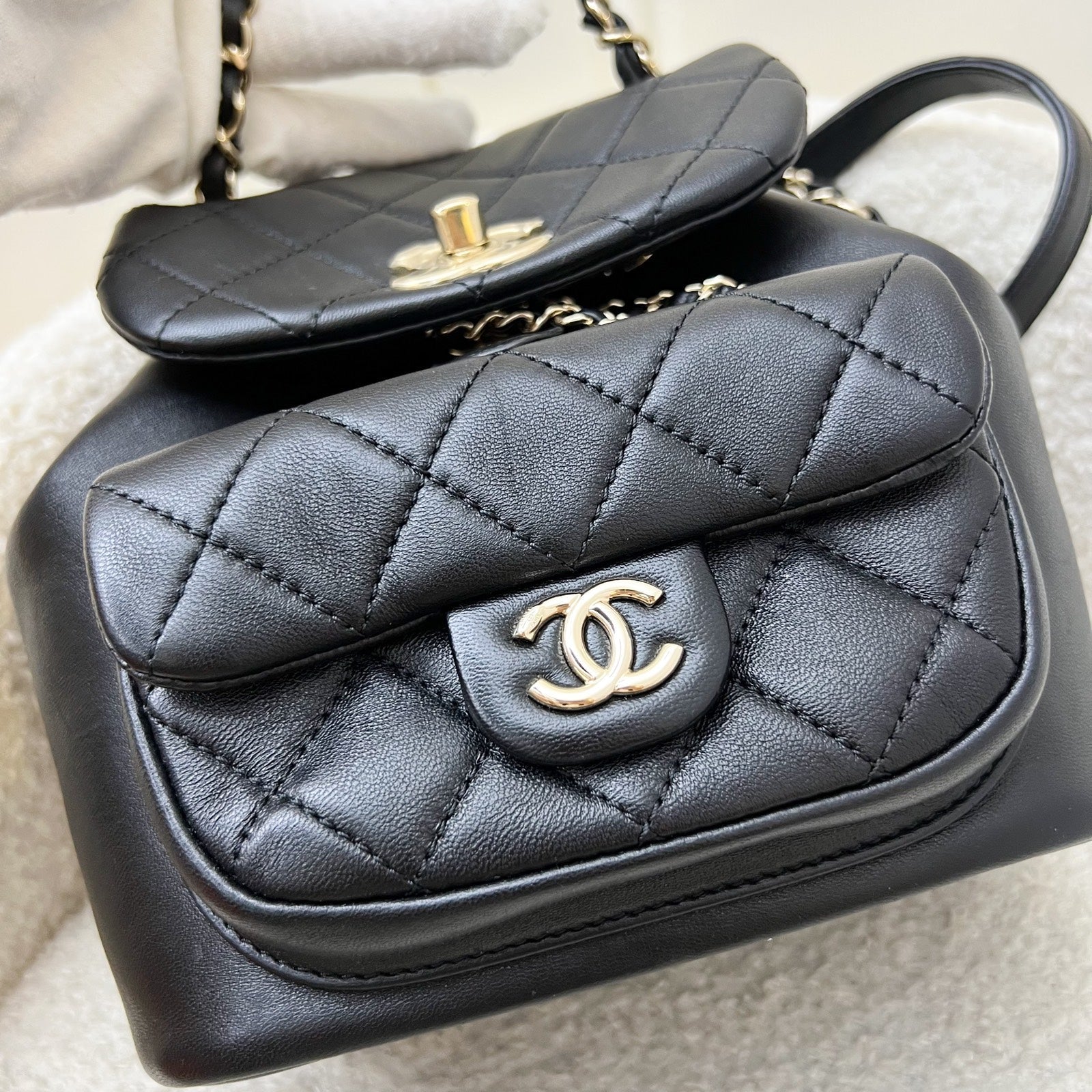 Chanel Duma Mini Backpack in Black Lambskin and Lghw ( )