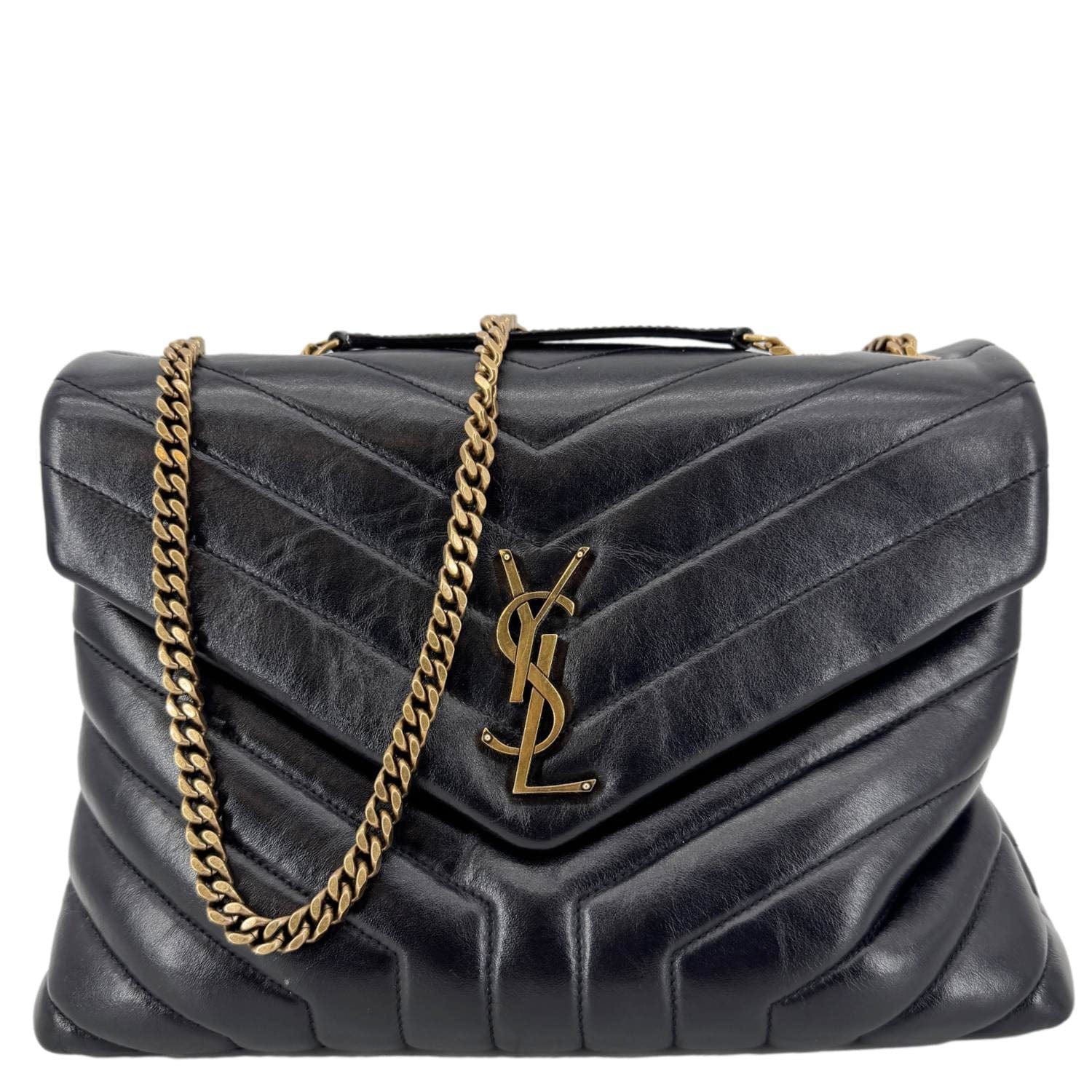 YSL Saint Laurent Yves Loulou Shoulder Bag Leather Matelasse Black Loulou Large 2