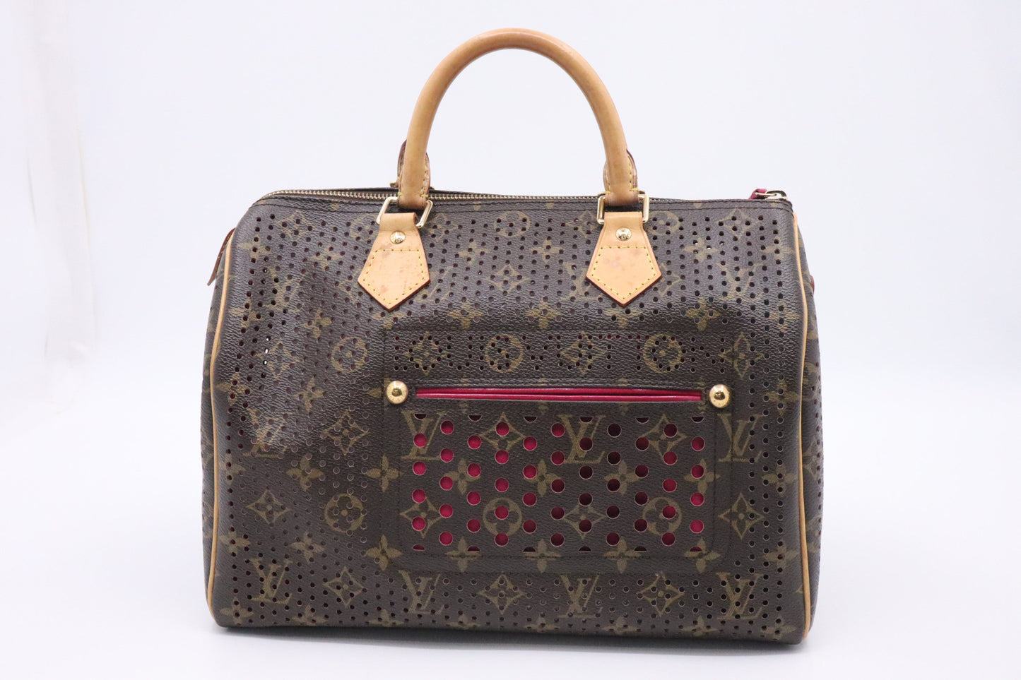 Louis Vuitton Speedy 30 Perforated Monogram Pink Canvas Handbag