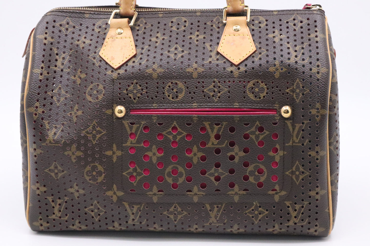 Louis Vuitton Speedy 30 Perforated Monogram Pink Canvas Handbag