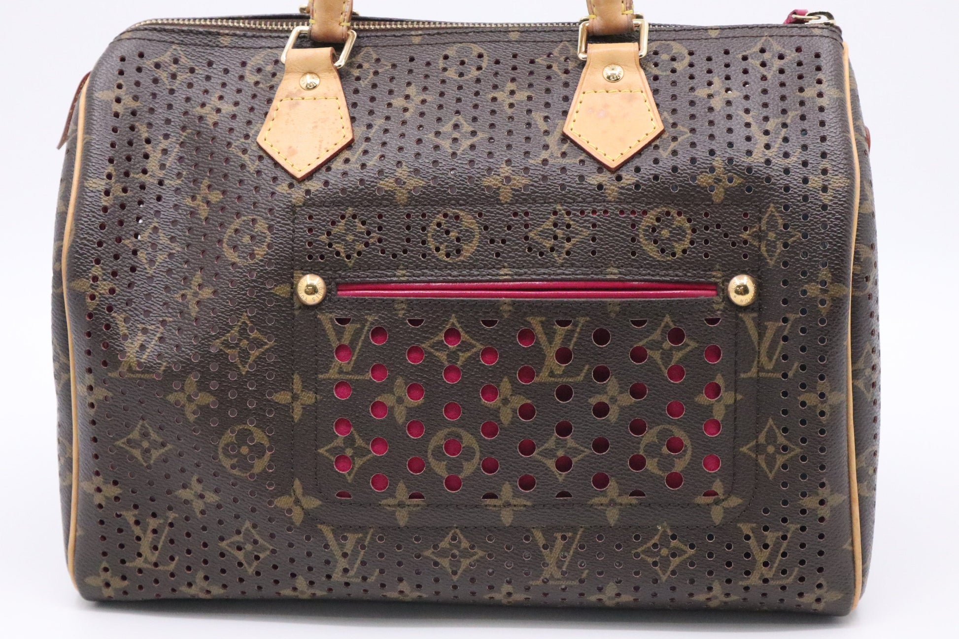 Louis Vuitton Speedy 30 Perforated Monogram Pink Canvas Handbag
