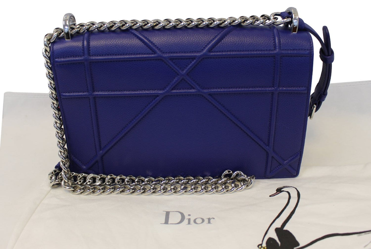 Dior Handbag Calfskin ama Bag Leather Blue Shoulder Bag