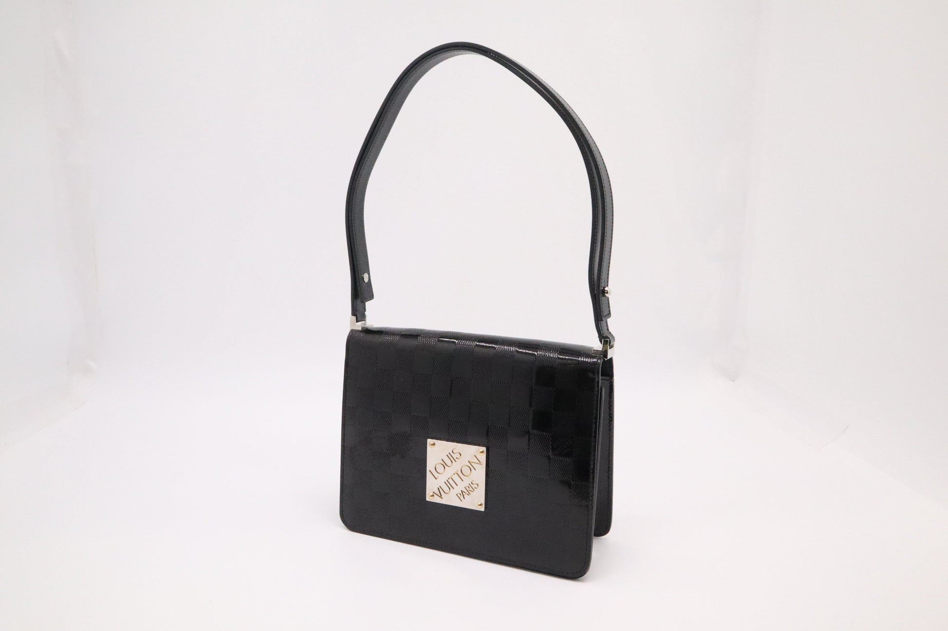 Louis Vuitton Cabaret Damier Vernis Leather Black Handbag