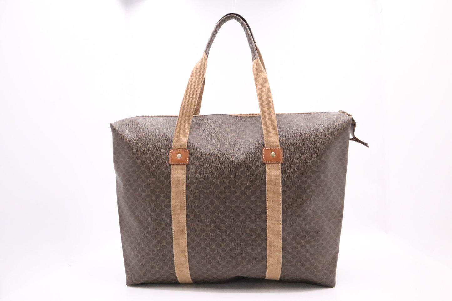 Celine Travel Tote Bag In Macadam Canvas
