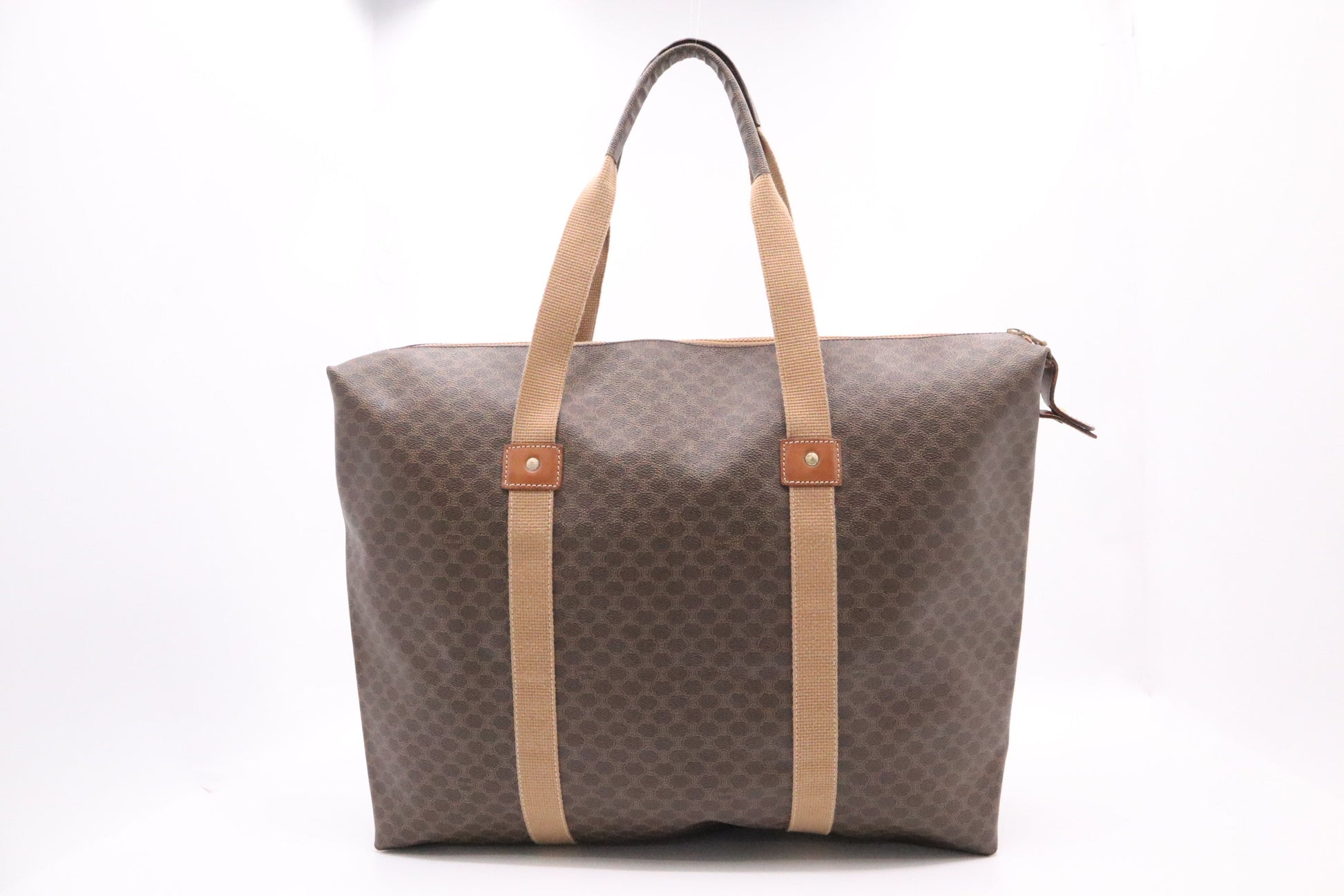 Celine Travel Tote Bag In Macadam Canvas