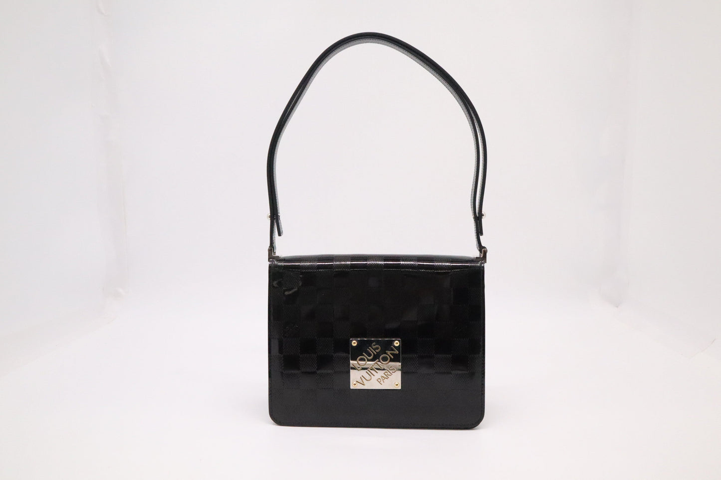 Louis Vuitton Cabaret Damier Vernis Leather Black Handbag
