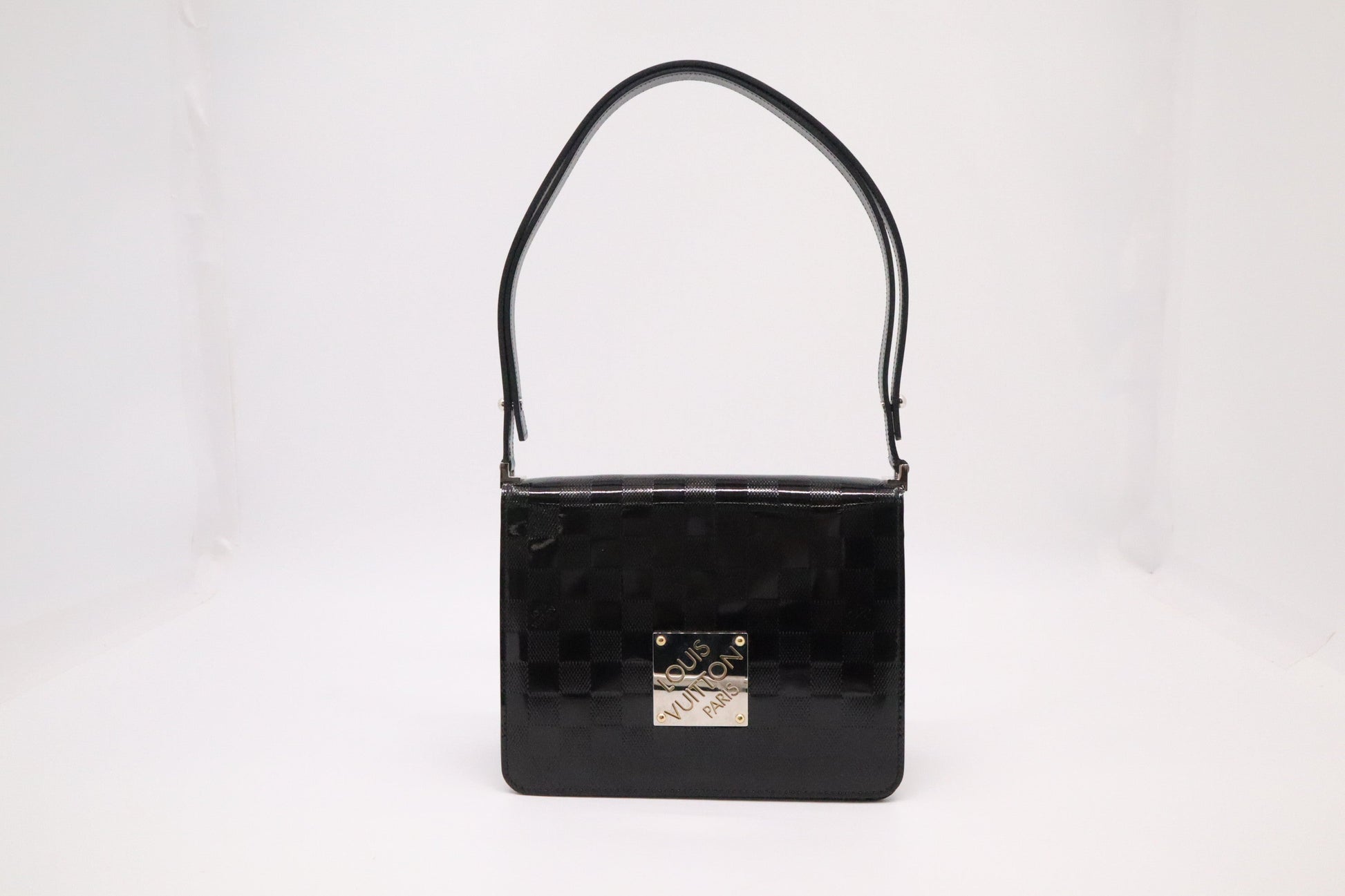 Louis Vuitton Cabaret Damier Vernis Leather Black Handbag