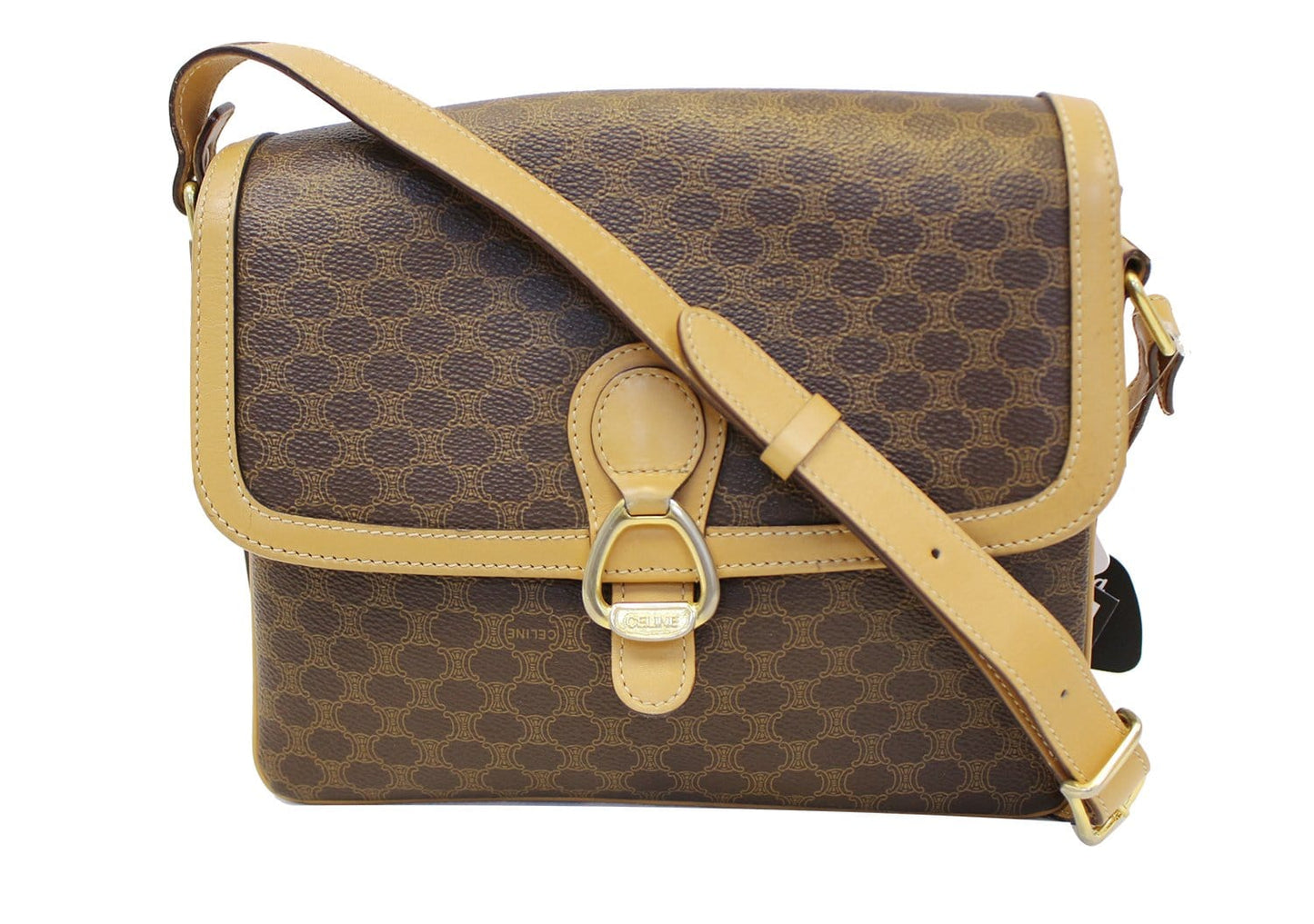Macadam Pattern Pvc Crossbody Bag Leather Brown