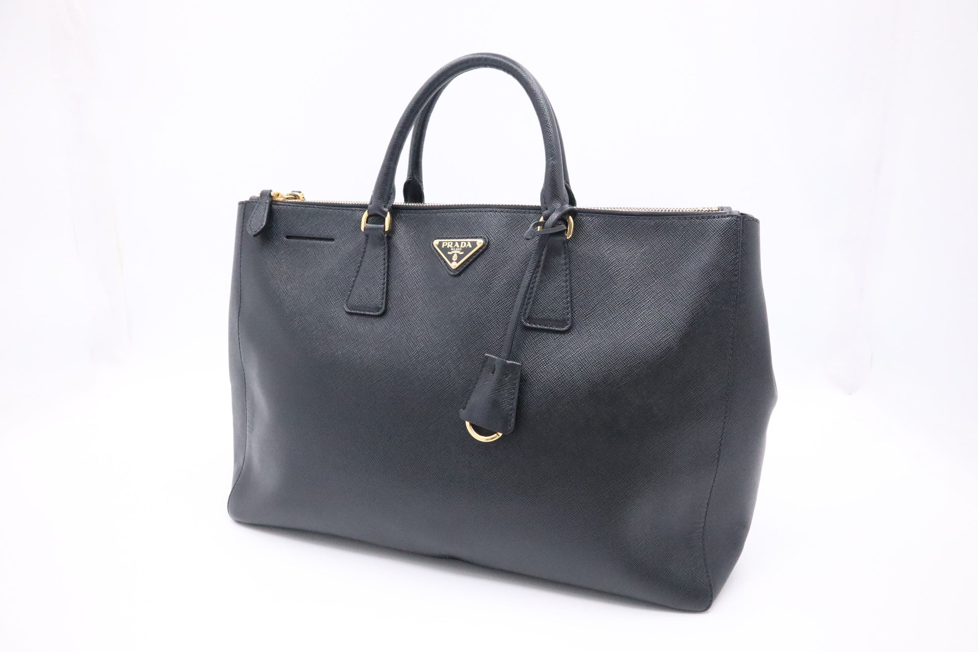 Prada Galleria In Saffiano Handbag Leather Black Travel Bag 5