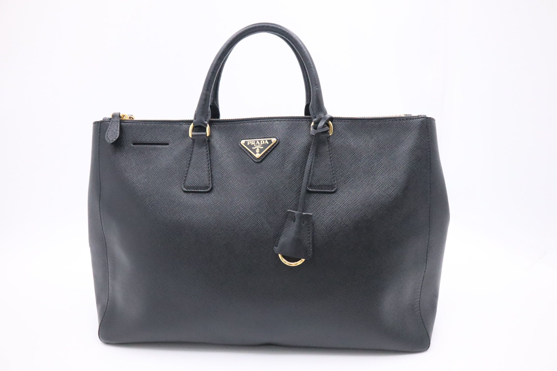 Prada Galleria In Saffiano Handbag Leather Black Travel Bag 5