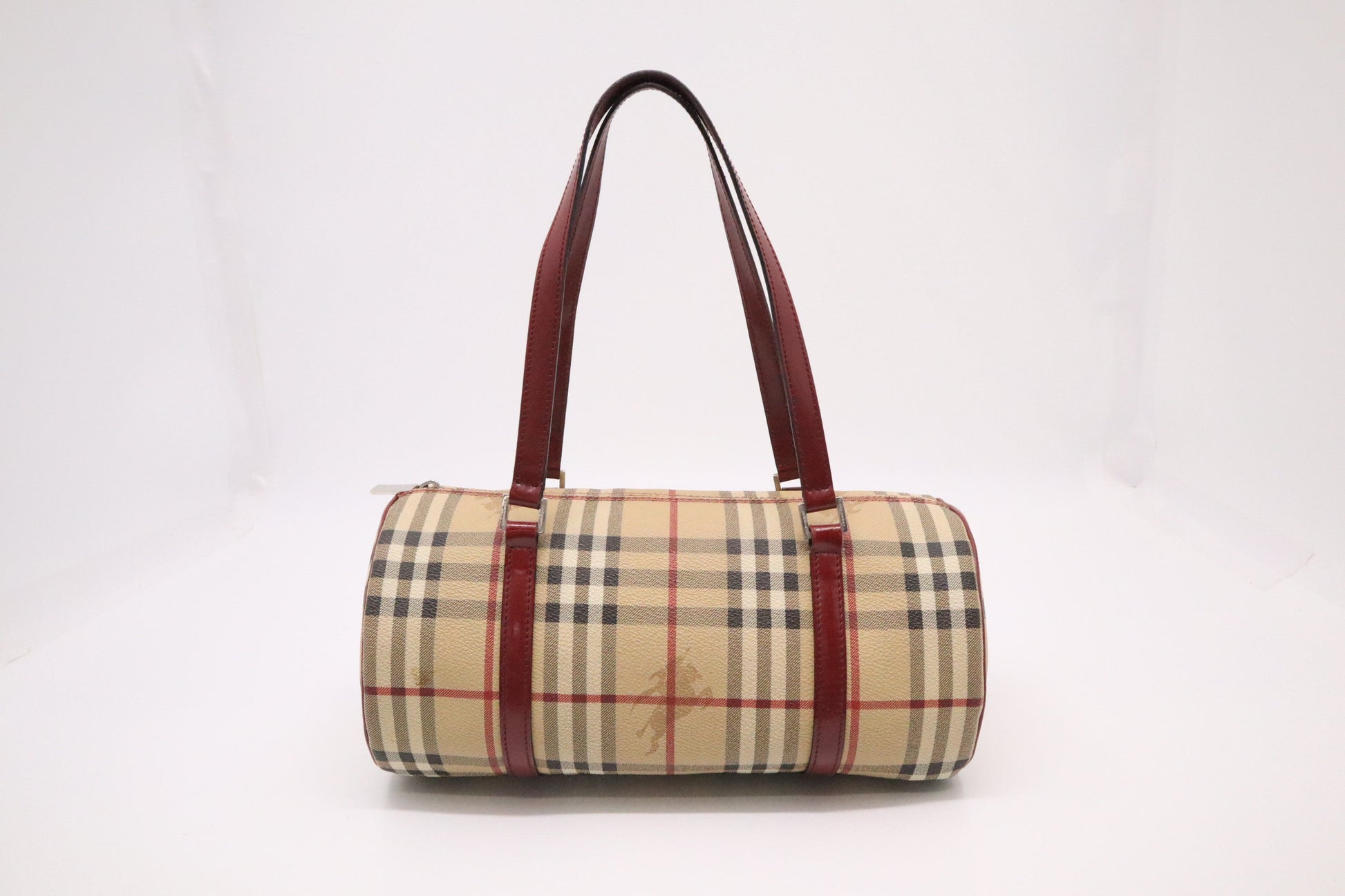 Burberry Barrel Bag In Nova Check Canvas Travel Bag