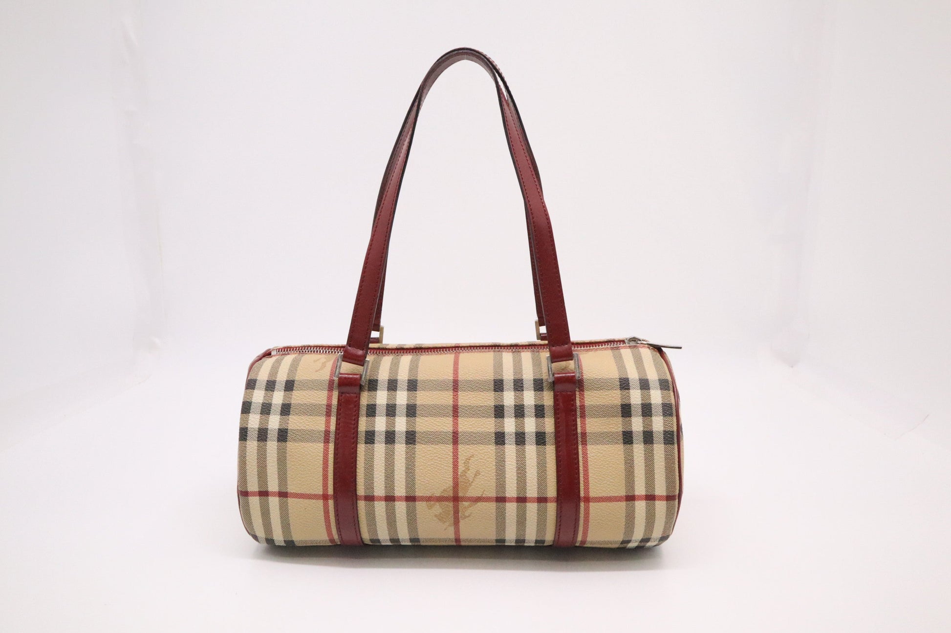 Burberry Barrel Bag In Nova Check Canvas Travel Bag