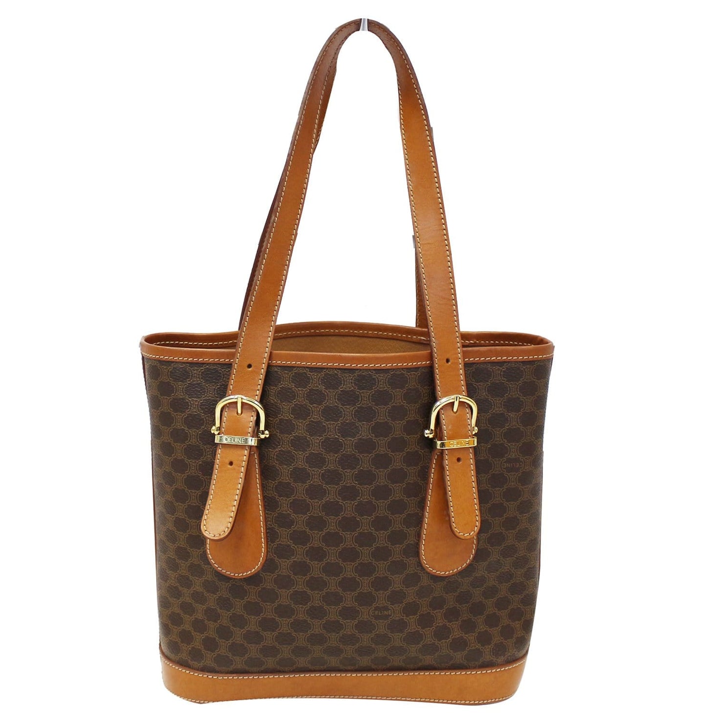 Macadam Pattern Pvc Shoulder Bag Leather Brown