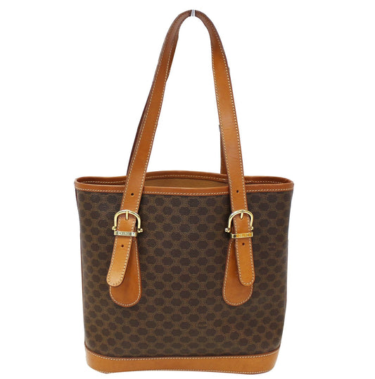 Macadam Pattern Pvc Shoulder Bag Leather Brown