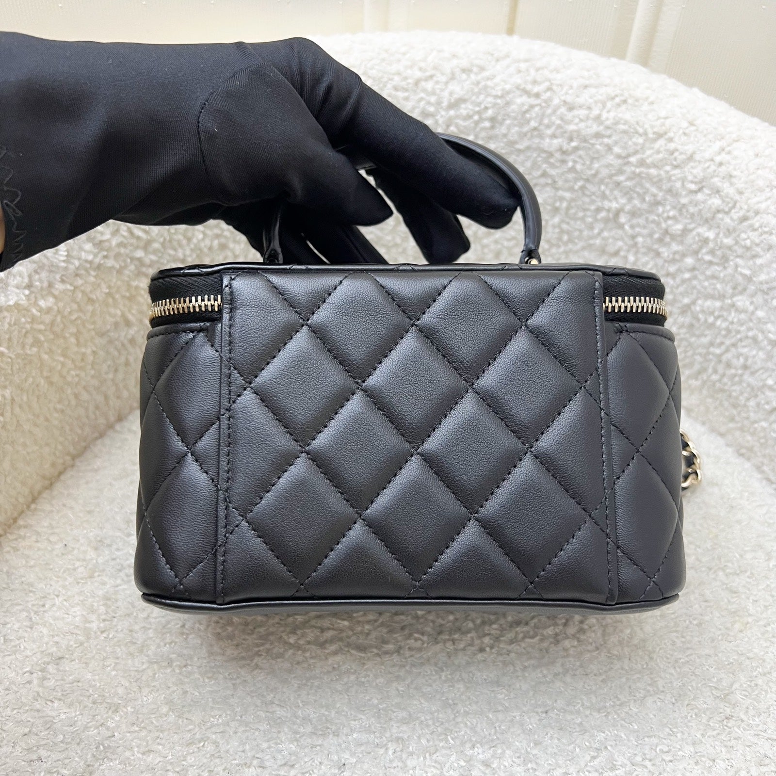 Chanel Top Handle Small Vanity in Black Lambskin and Lghw ( ) Handbag