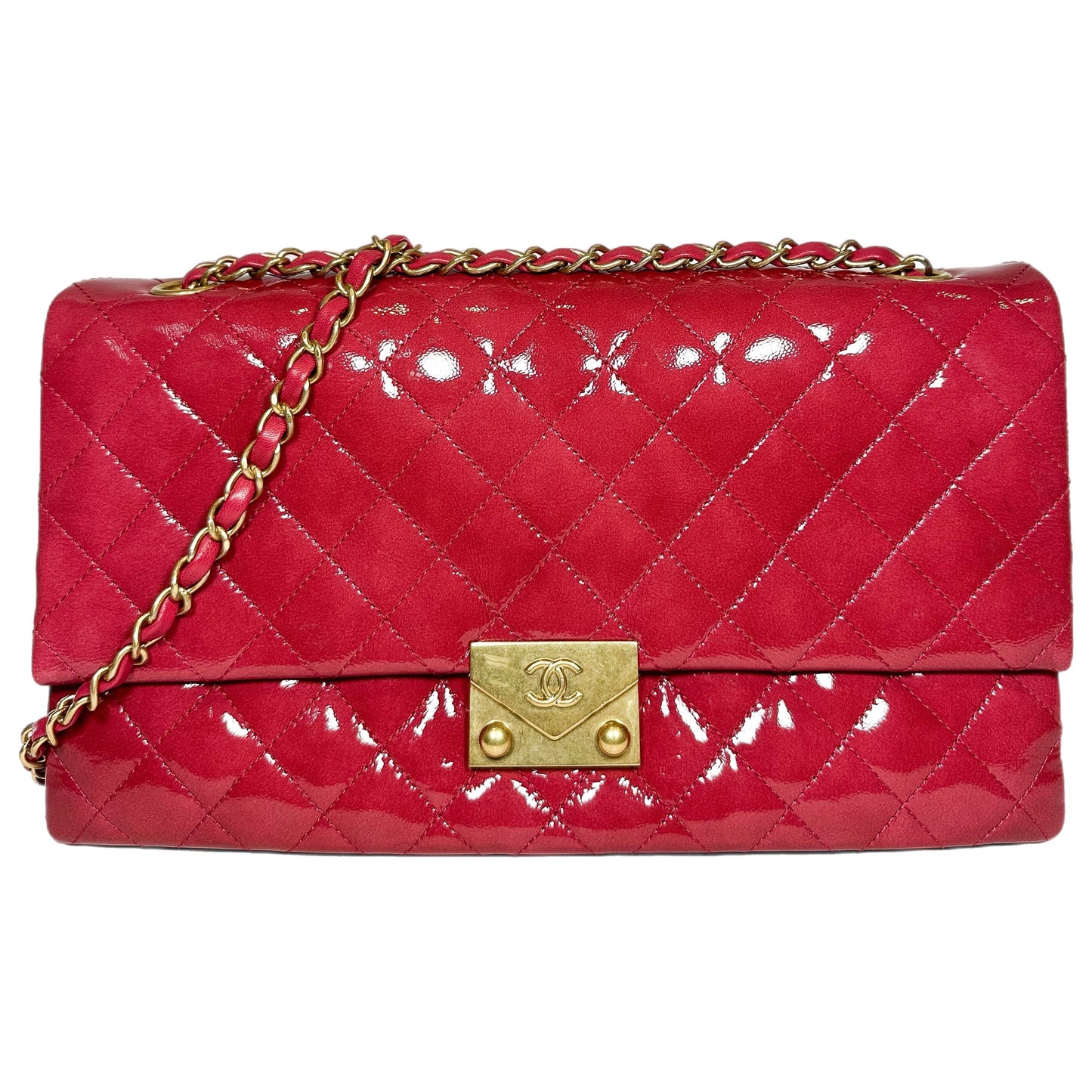 Chanel Dark Pink 3 Pocket Accordion Flap