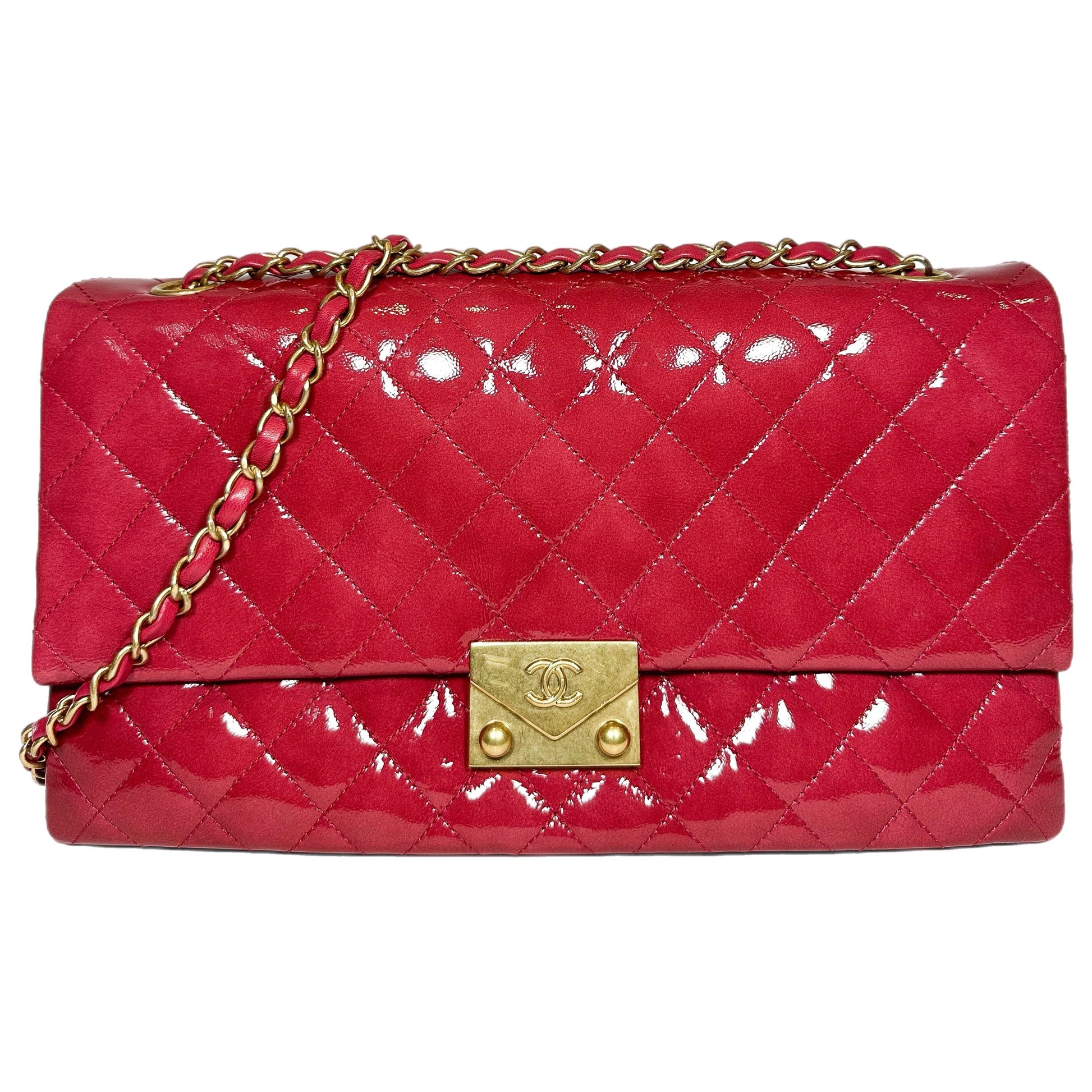 Chanel Dark Pink 3 Pocket Accordion Flap