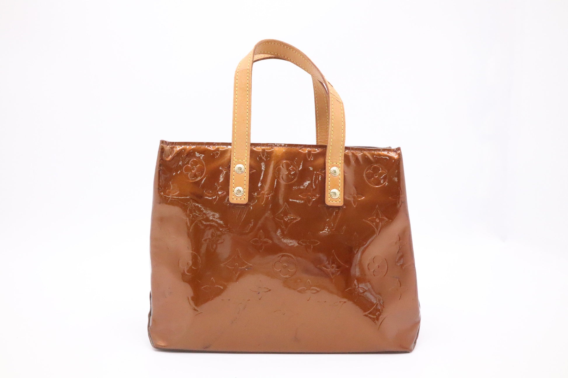 Louis Vuitton Reade Bronze PM Leather Vernis Handbag