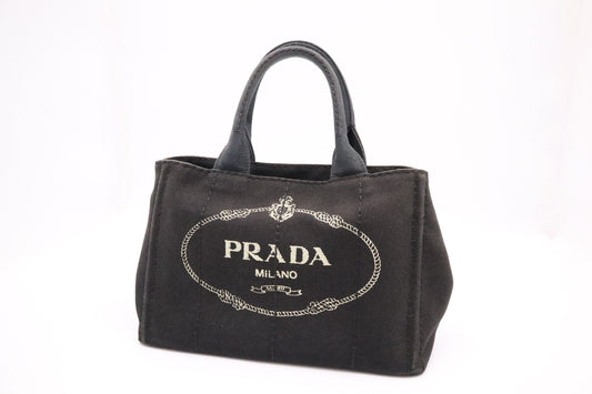 Prada Canapa In Handbag Canvas Black Travel Bag