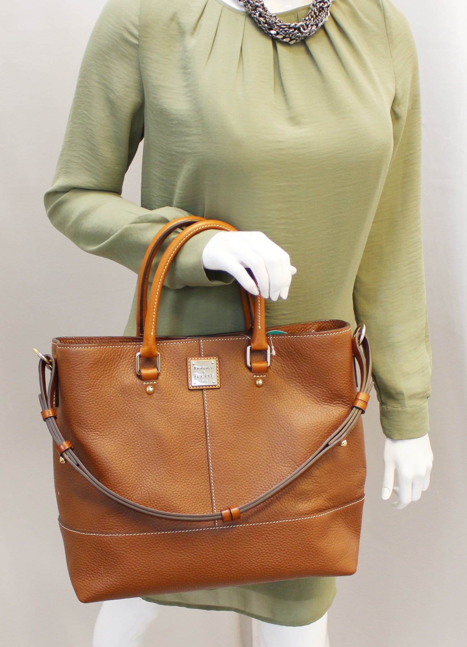 Dooney And Bourke Top Handle Shoulder Bag Leather Brown