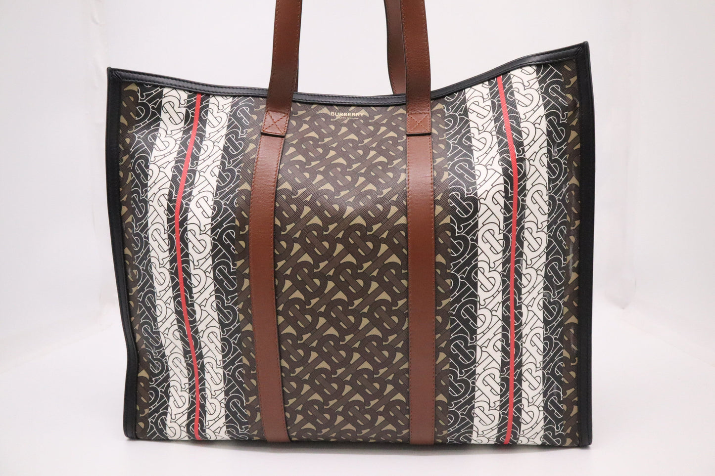 Burberry Tote In Canvas Monogram Tote Bag