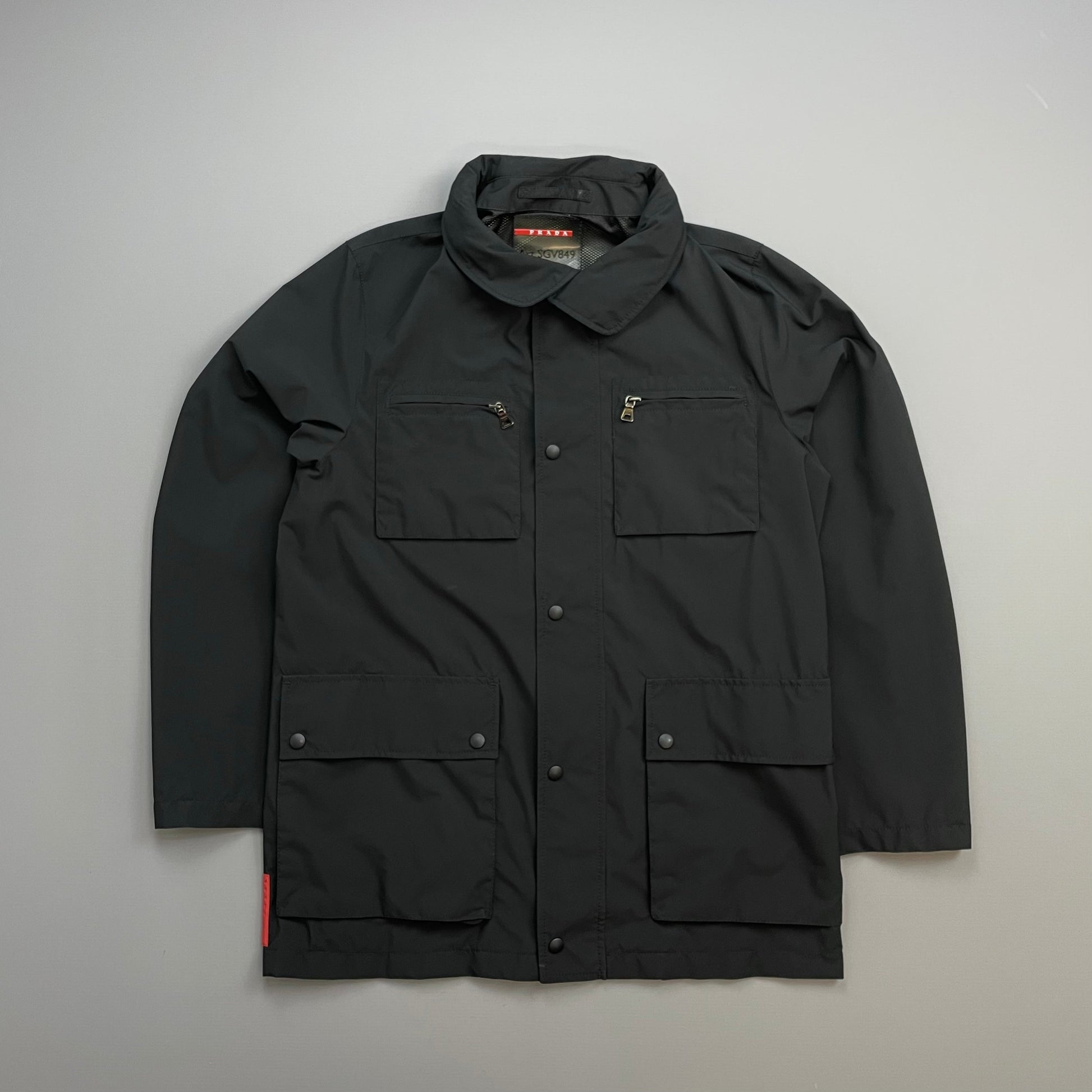 Prada Handbag Sport Concealed Hood Field Jacket Black