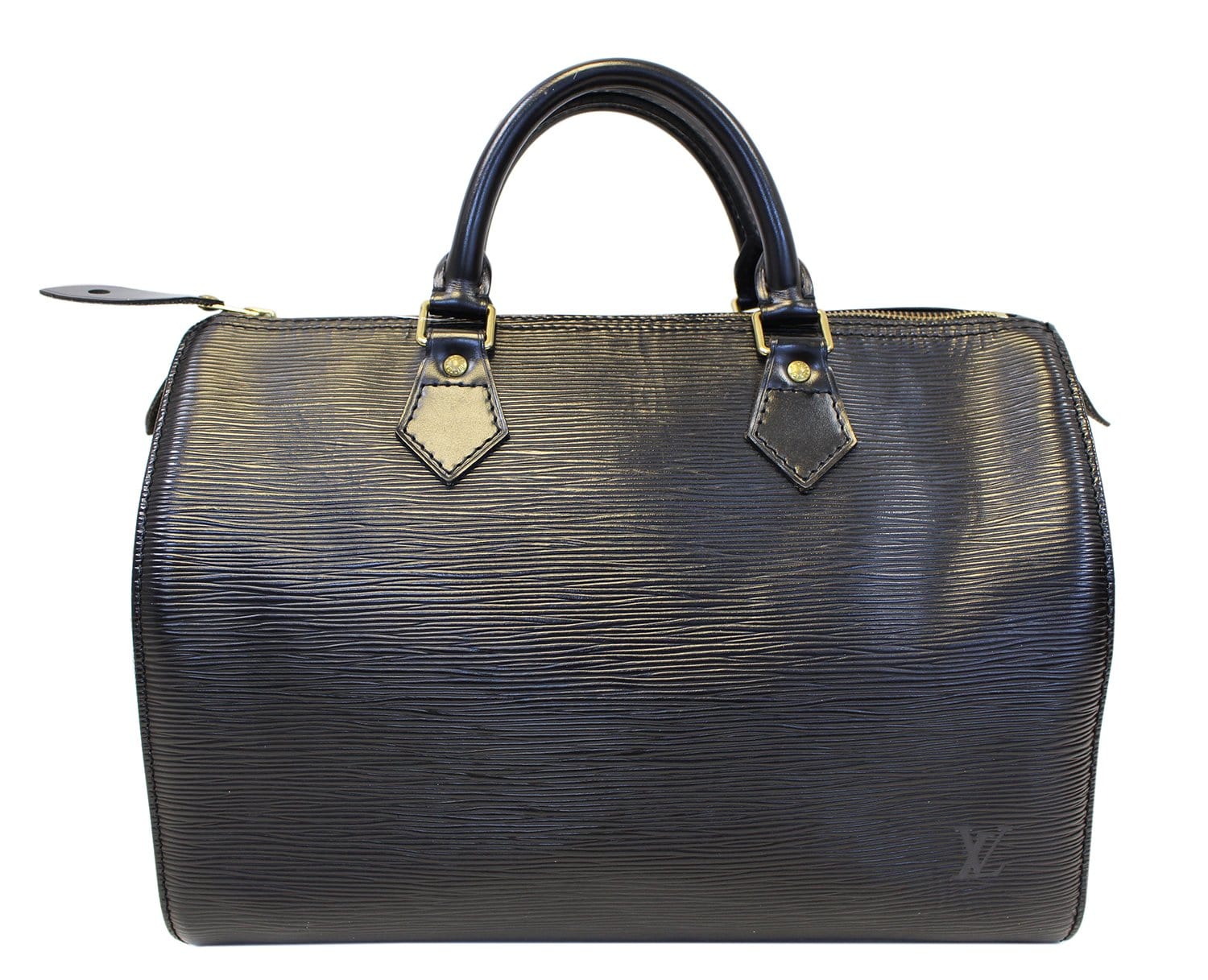 Louis Speedy Epi Satchel Bag Leather Black Travel Bag