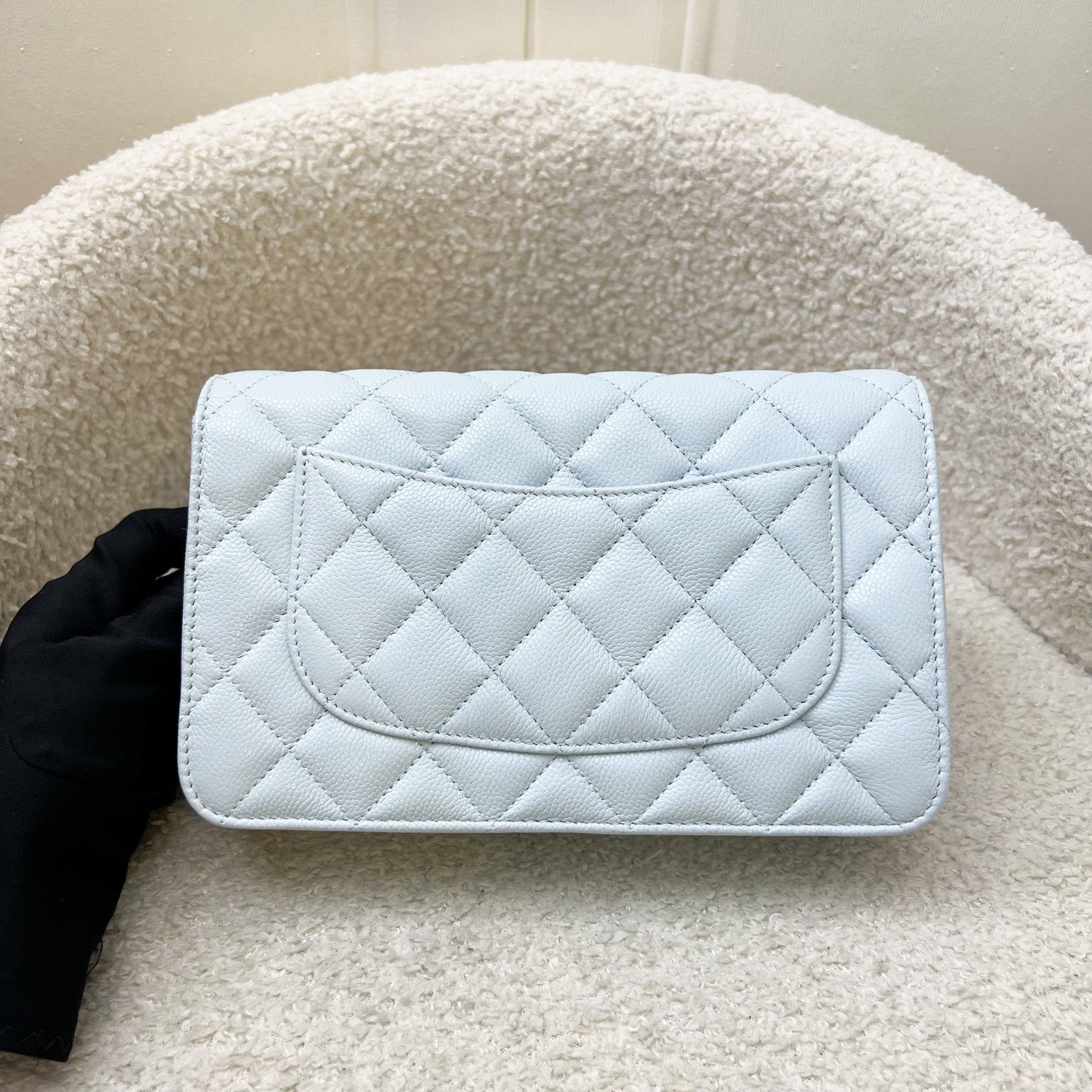 Chanel Classic Wallet on Chain WOC in 25S Baby Blue Caviar and Lghw Handbag