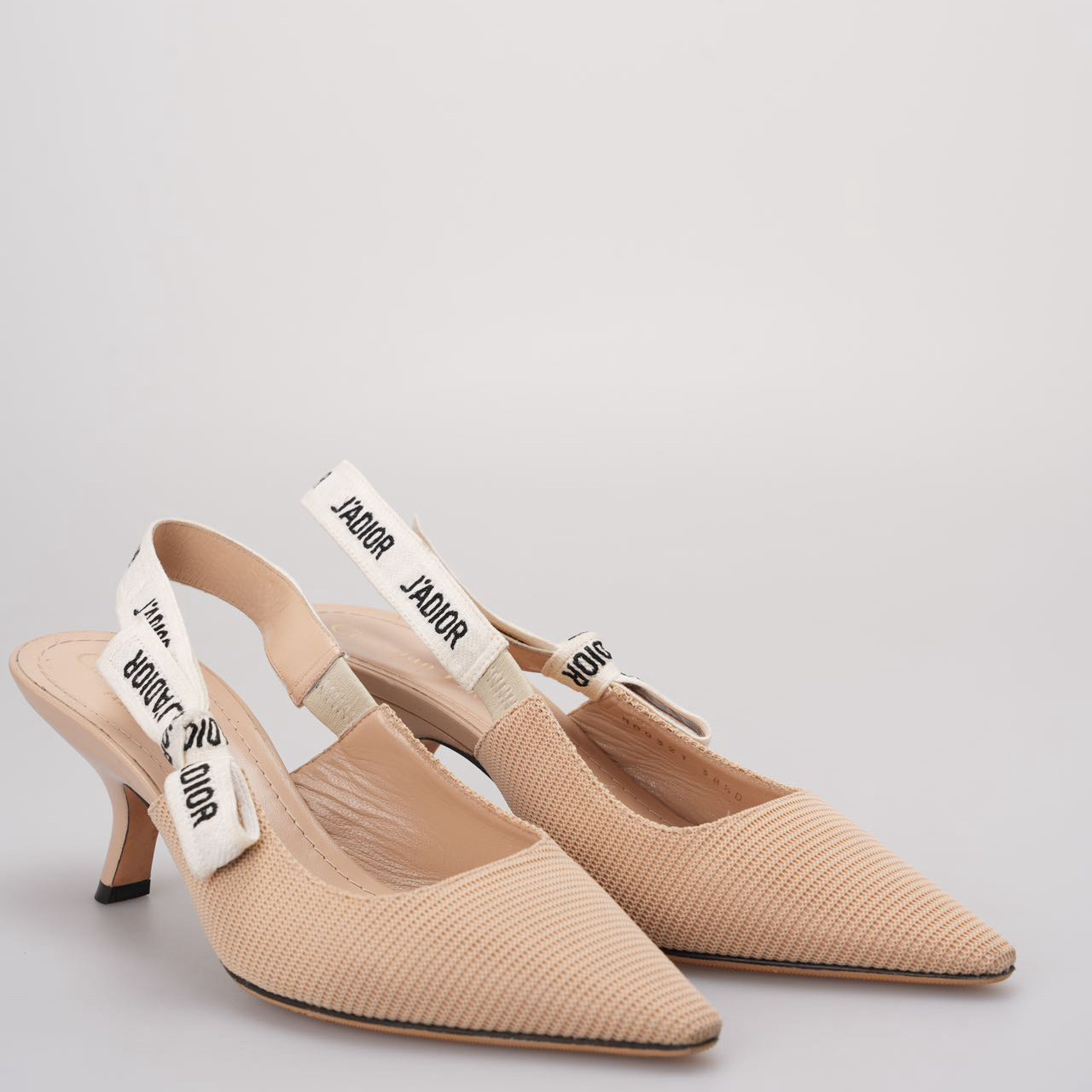 Dior Sling Bag Christian Fabric J'a Slingback Pumps Beige Shoes