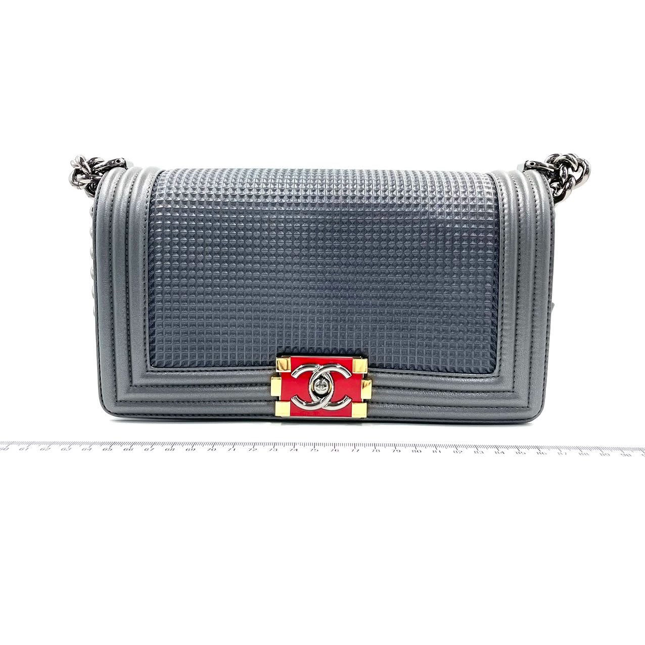 Chanel Dark Boy Cruise Collection Silver Grey Shoulder Bag