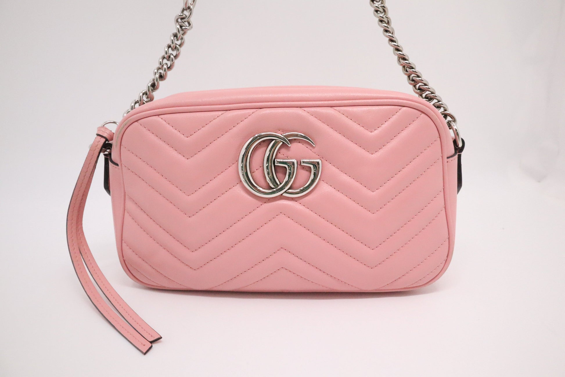 Gucci Marmont Shoulder Bag In Leather Pink