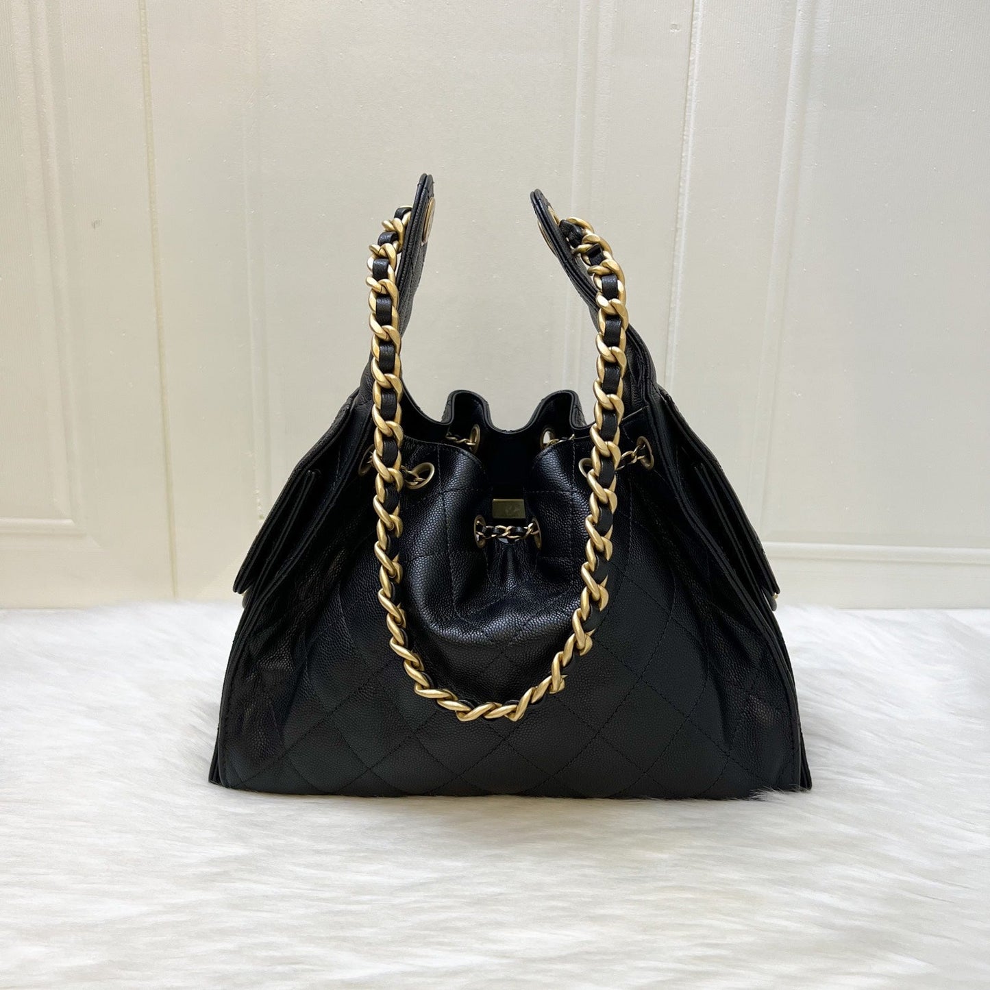 [Like New - Local Set - Mar 2025] Chanel 25 Small Hobo Bag in Black Caviar and AGHW (Model: AS5293)