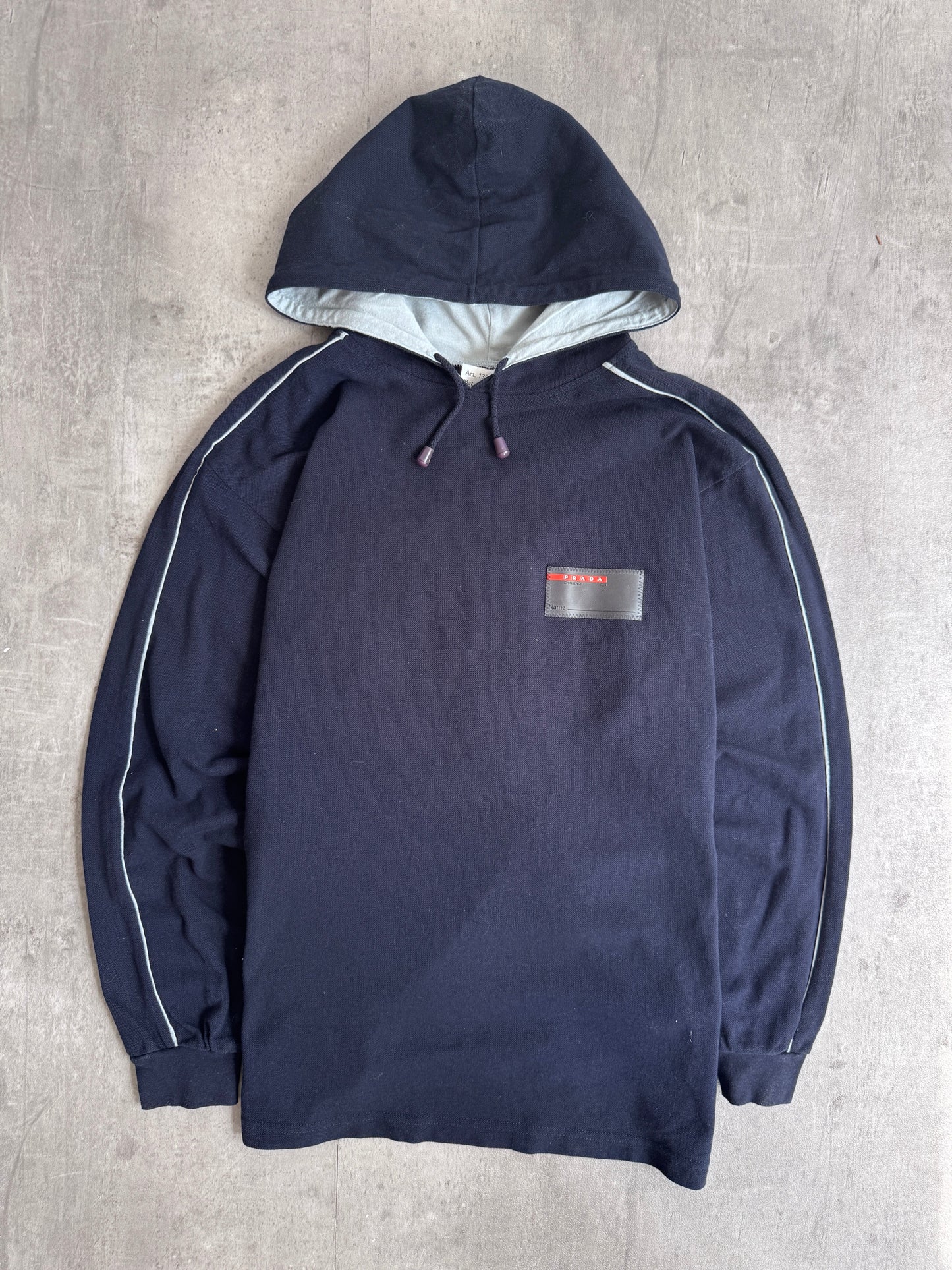 Prada Handbag Cotton Hooded Sweater Navy Large