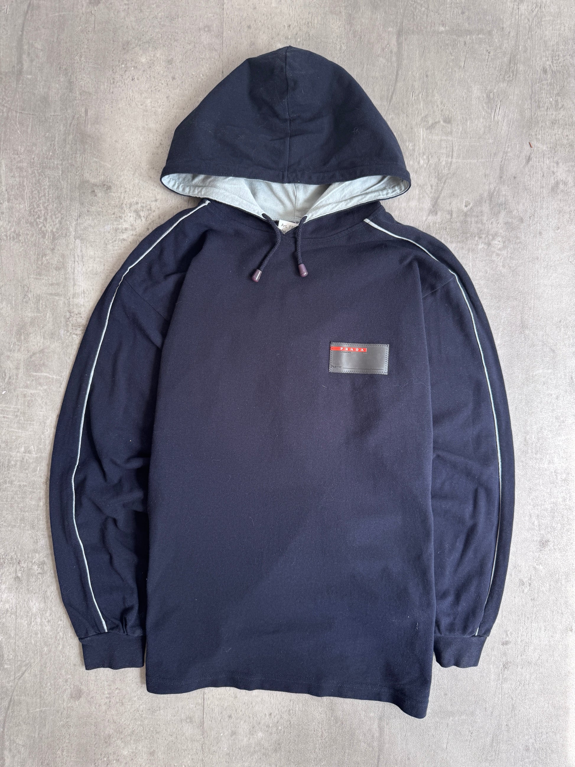 Prada Handbag Cotton Hooded Sweater Navy Large