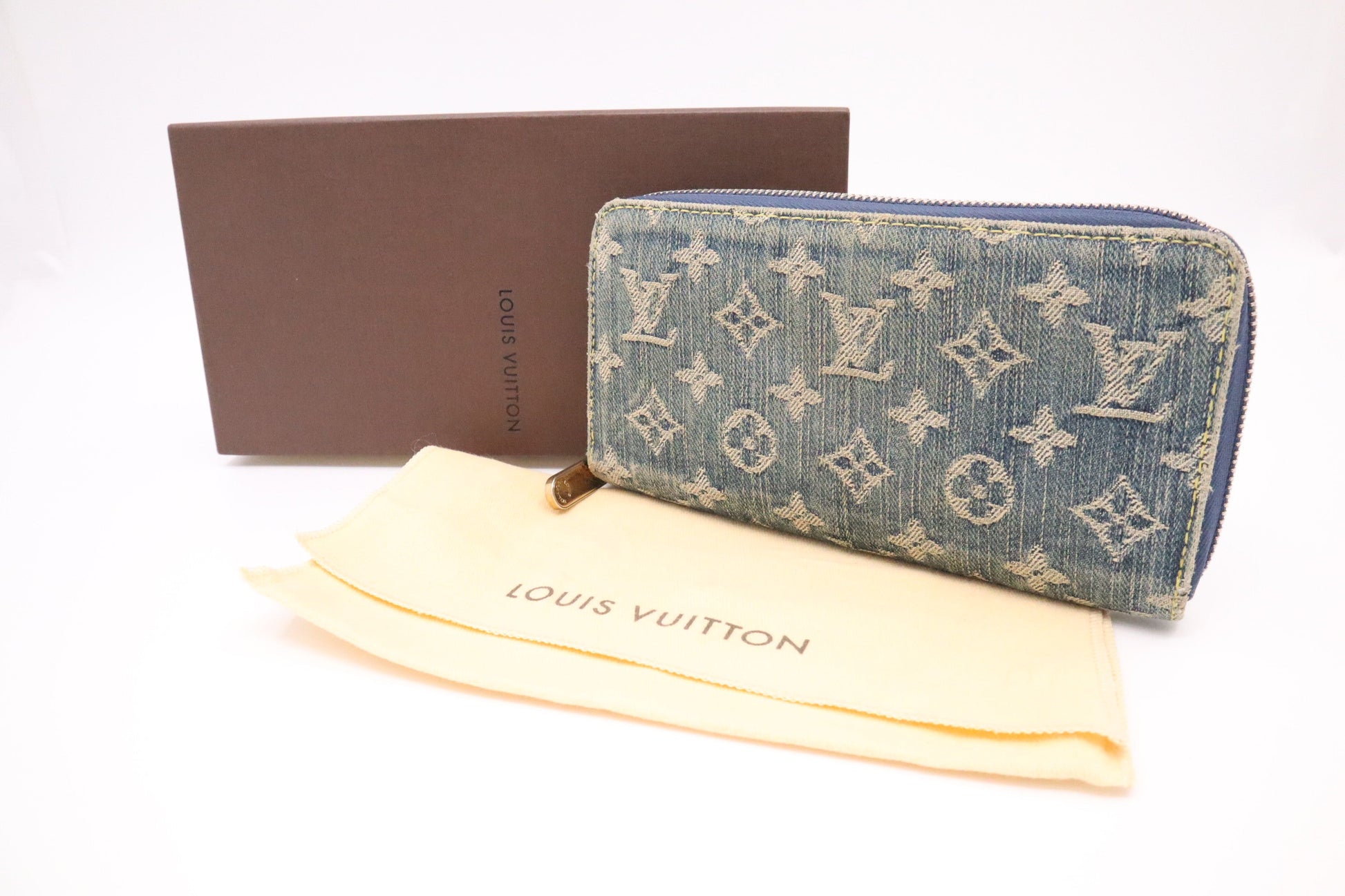 Louis Vuitton Long Zippy Monogram Canvas Denim Wallet Case