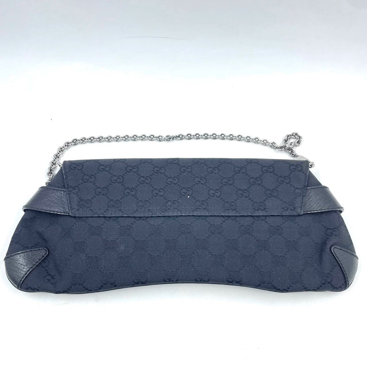 Gucci Horsebit Cloth Monogram Black Shoulder Bag