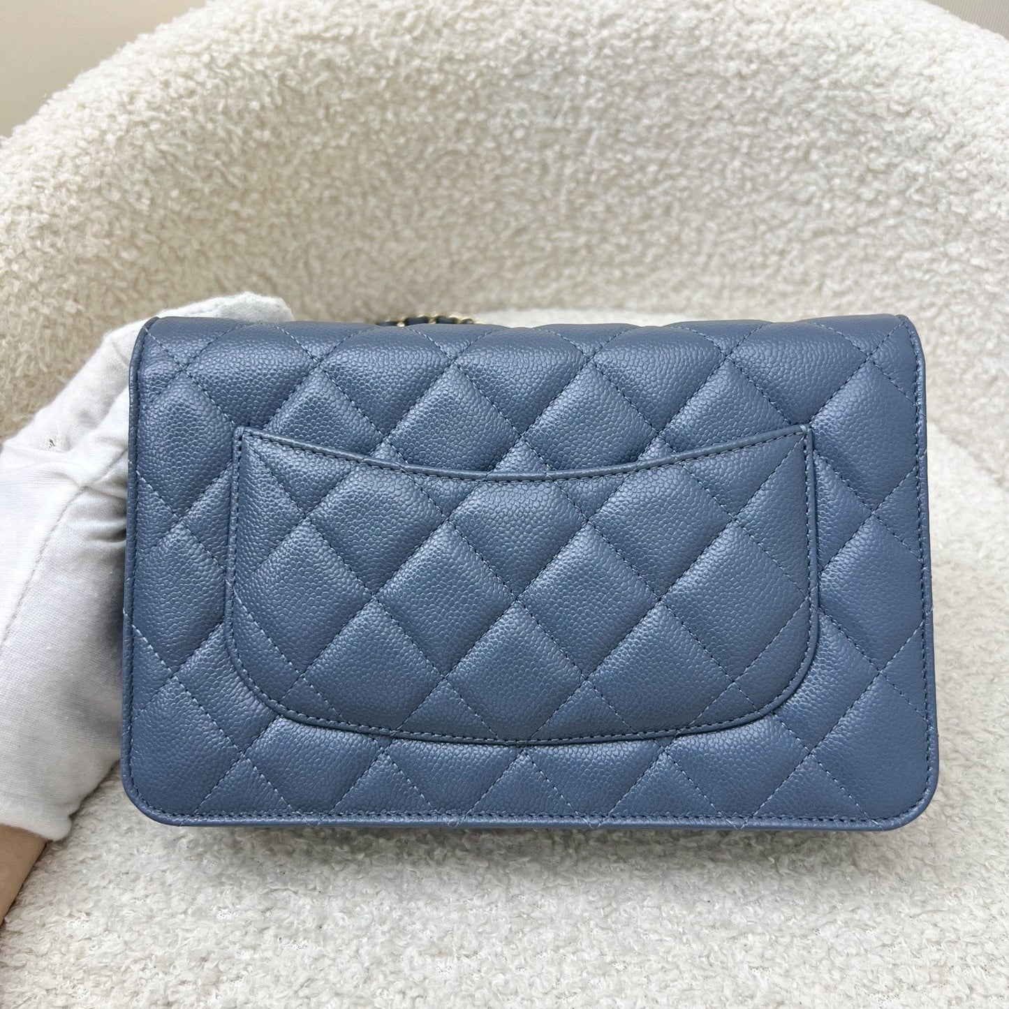 Chanel Classic Wallet on Chain WOC in Blue Caviar and Lghw Handbag