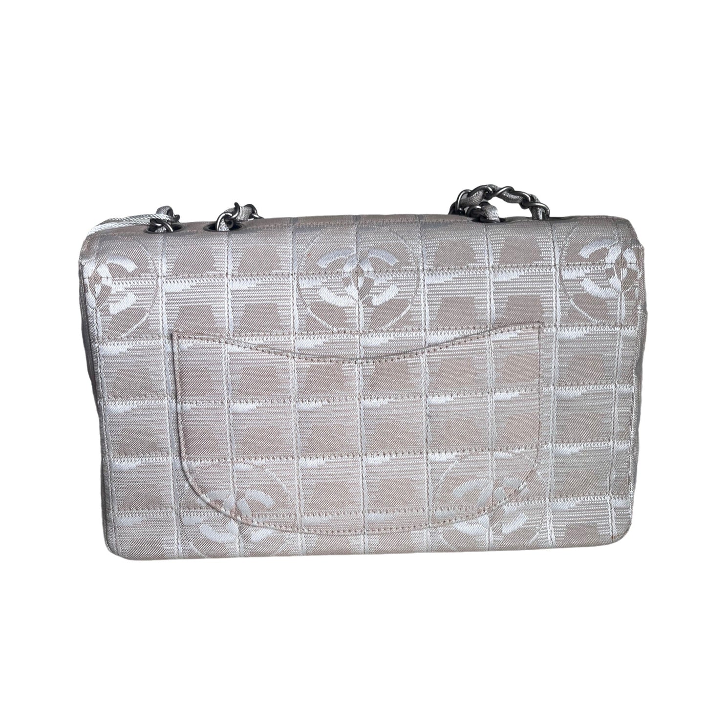 Chanel Ice Cube Classic Flap - Line Beige Canvas Travel Bag