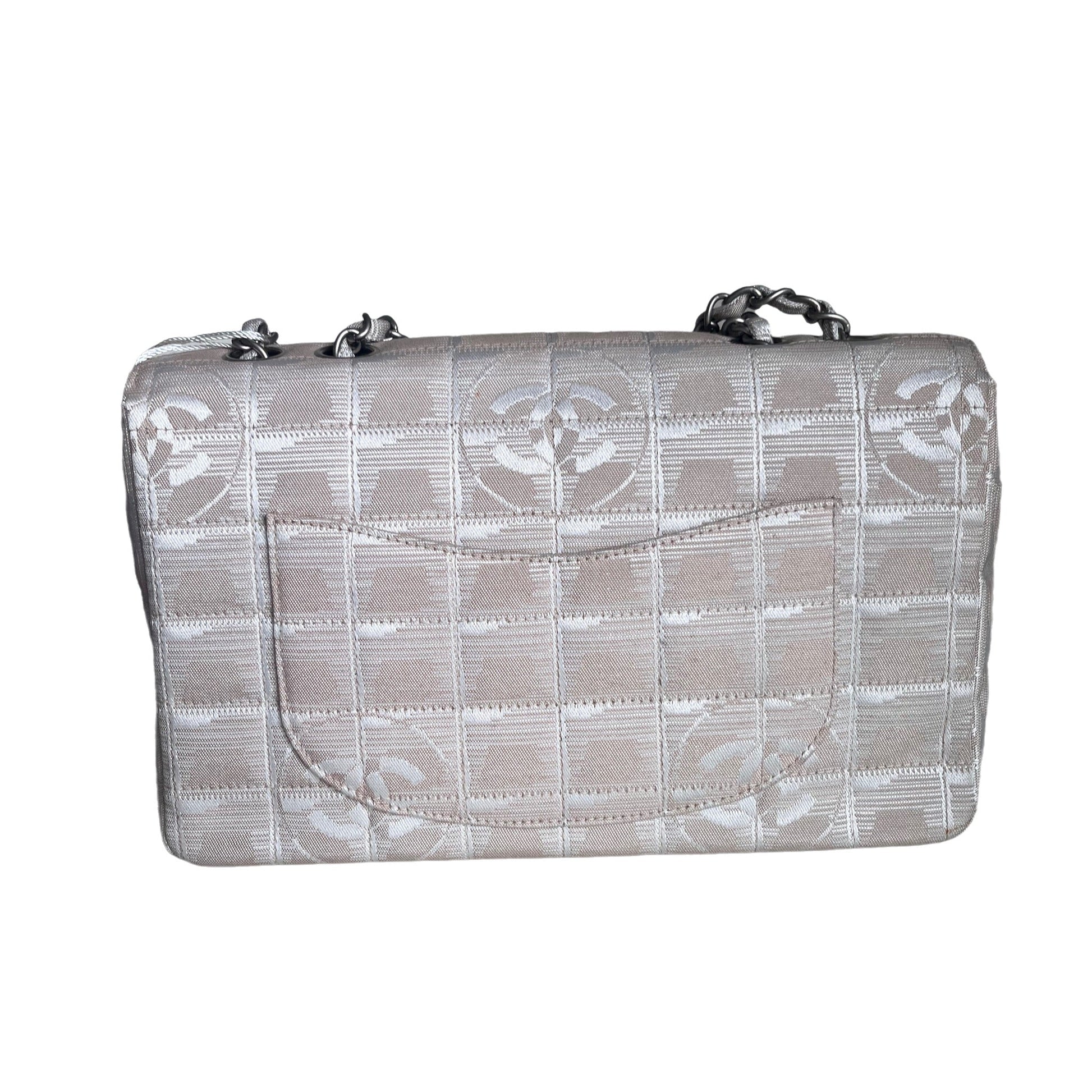 Chanel Ice Cube Classic Flap - Line Beige Canvas Travel Bag