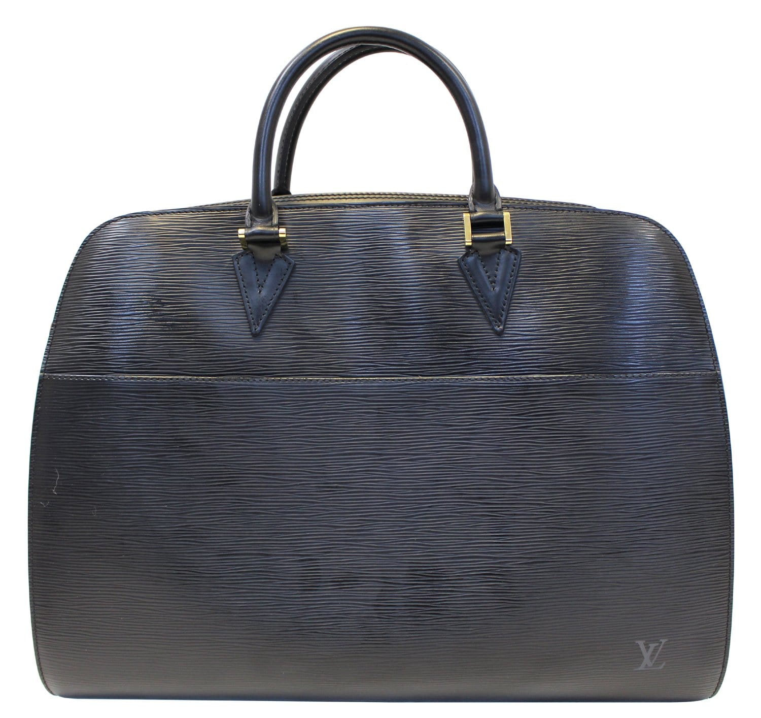 Louis Epi Sorbonne Briefcase Bag Leather Black Travel Bag